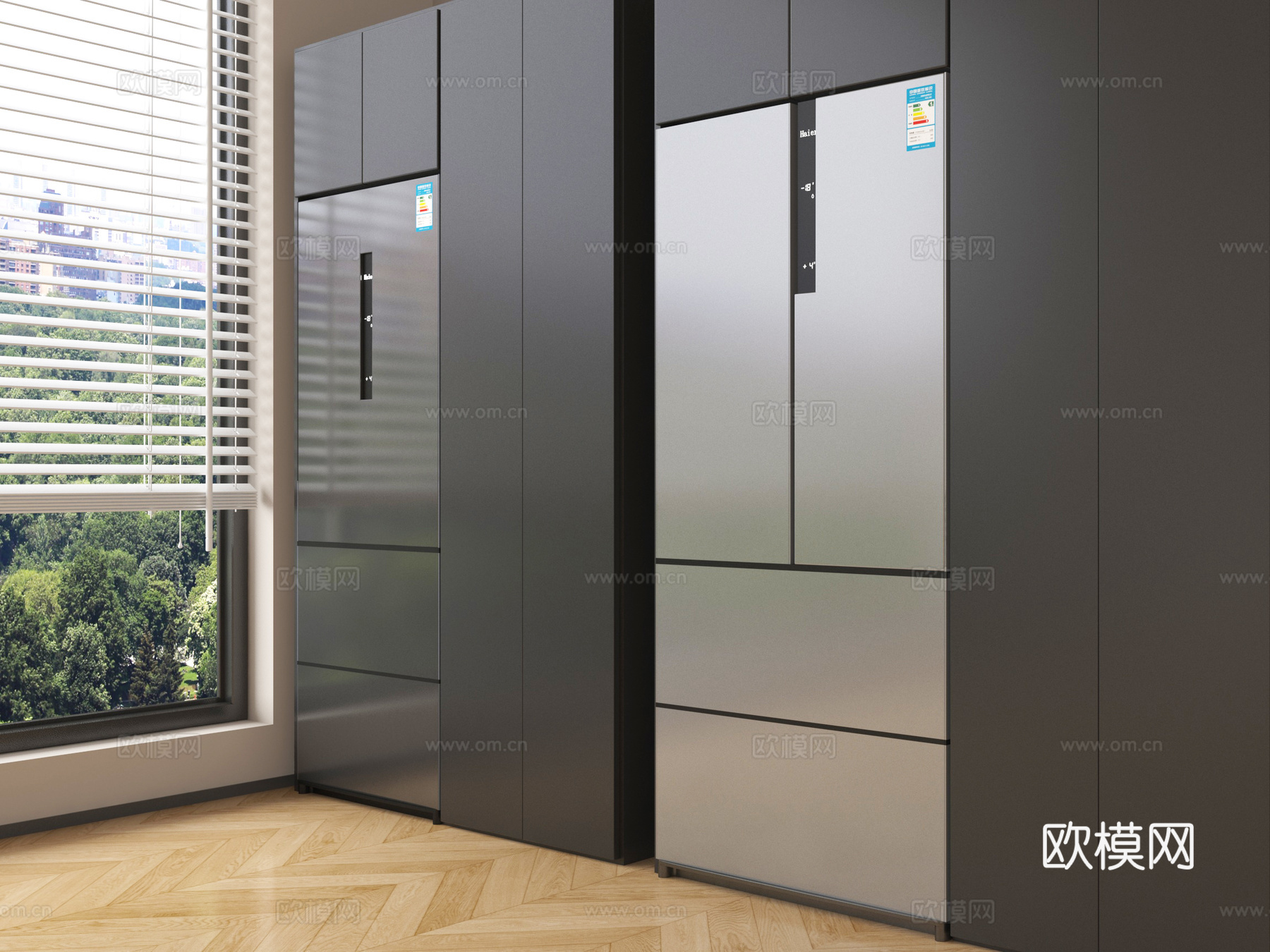 现代冰箱 嵌入式冰箱su模型