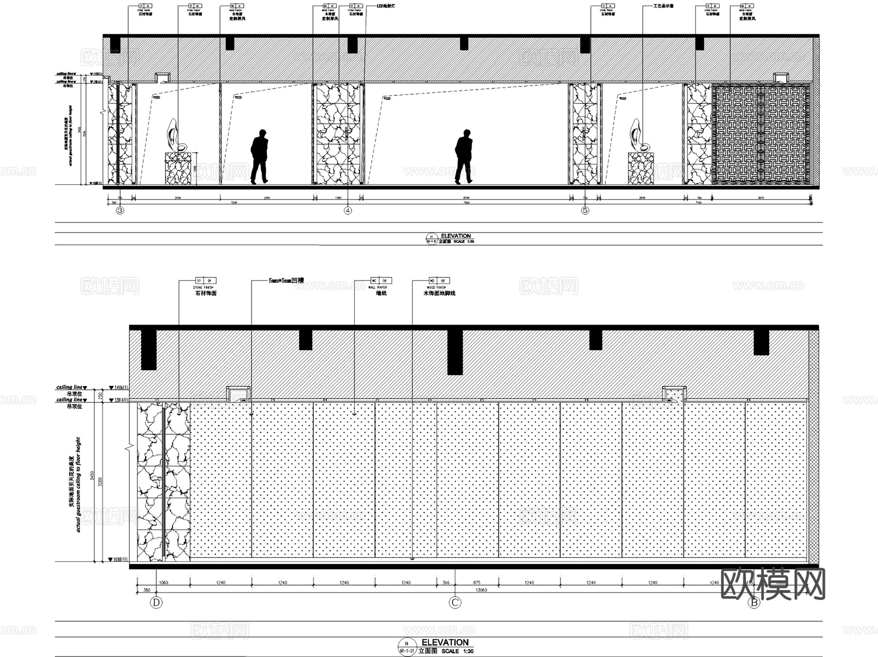 成都复地会所一层室内工装CAD施工图cad施工图