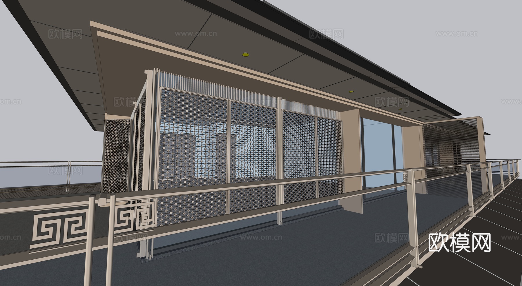 宋风别墅 宋式别墅su模型