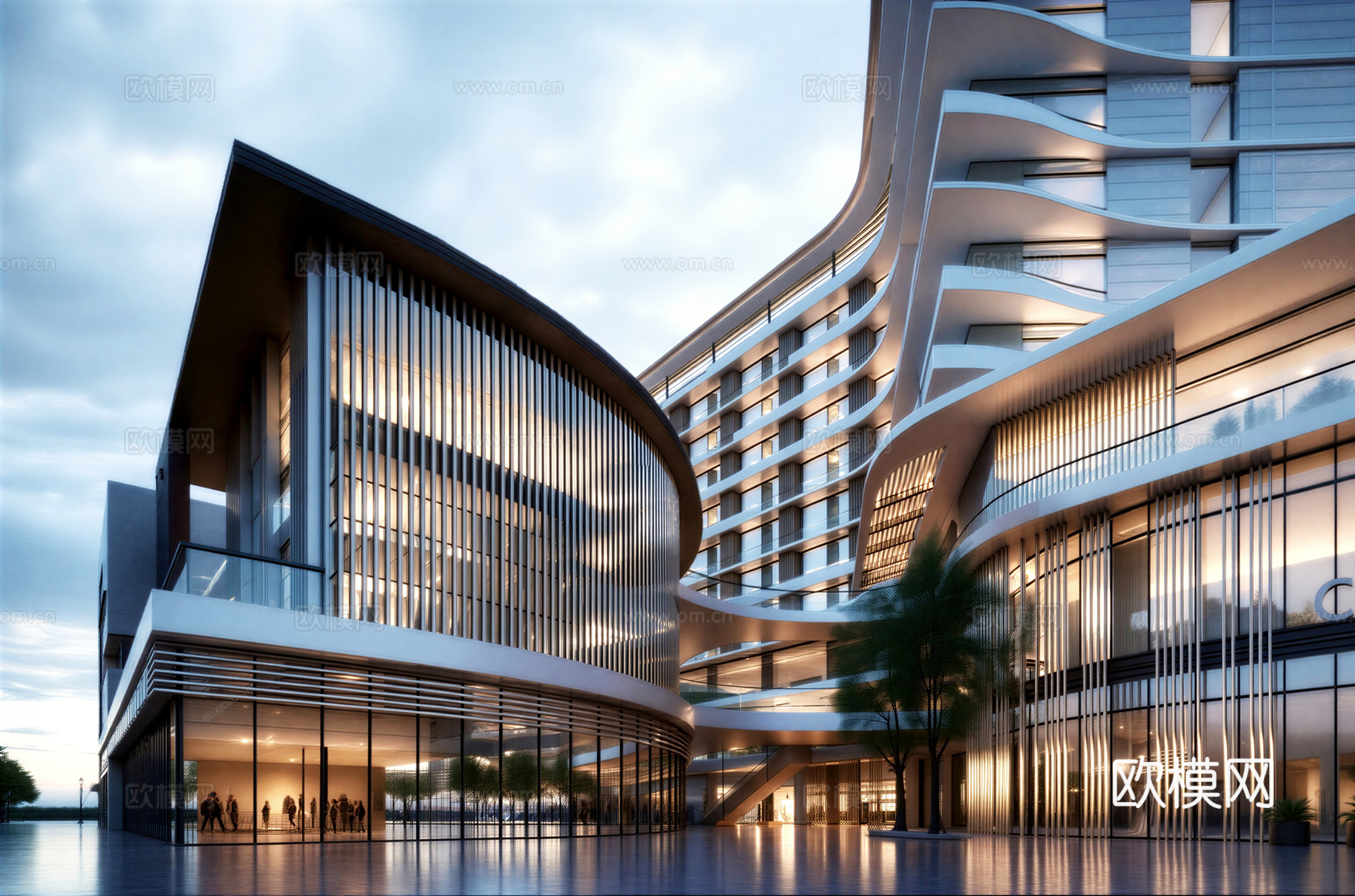 商业步行街 沿街商业su模型