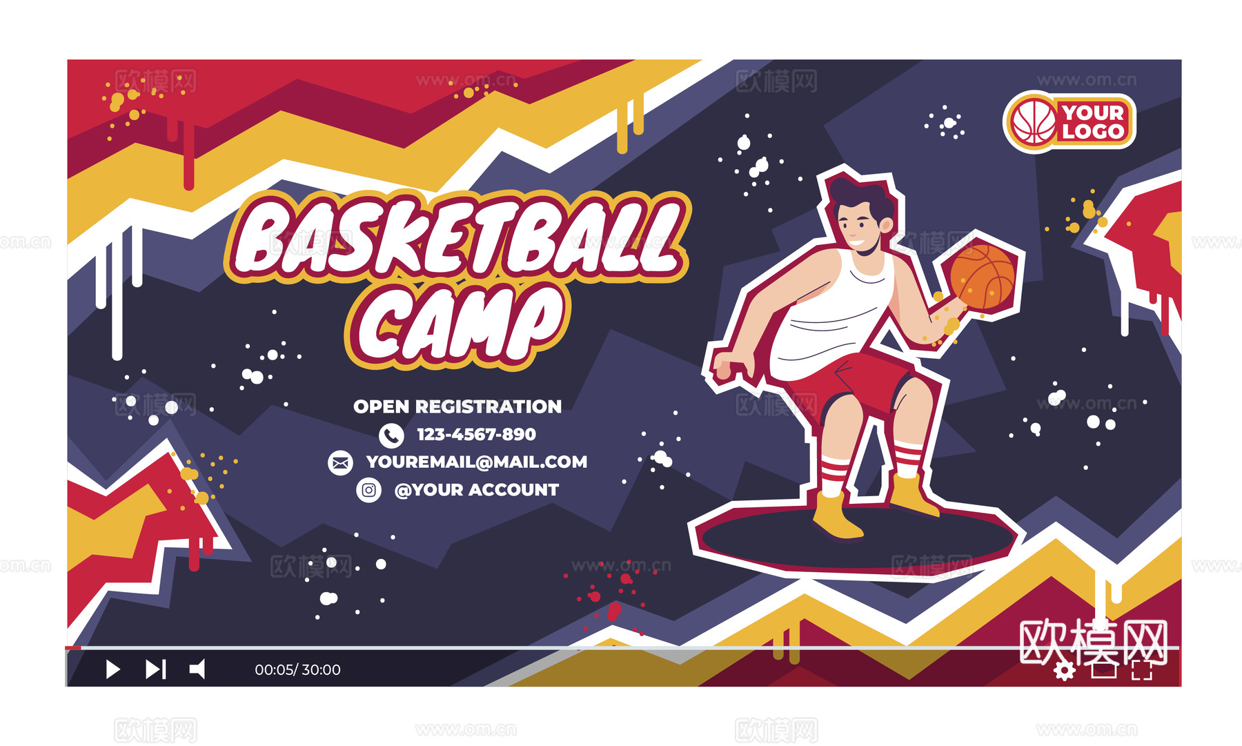 篮球运动创意广告海报31