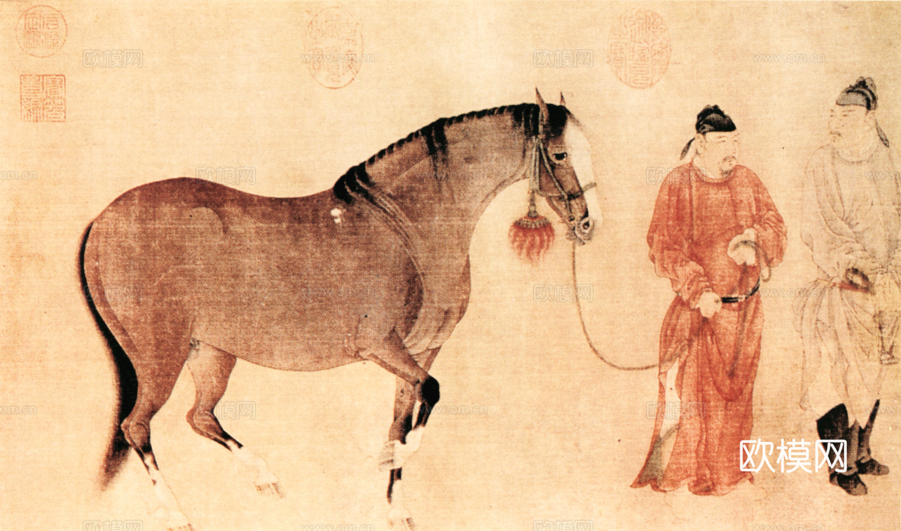 中式新中式挂画壁画字画山水花鸟背景墙壁纸装饰画油画下载