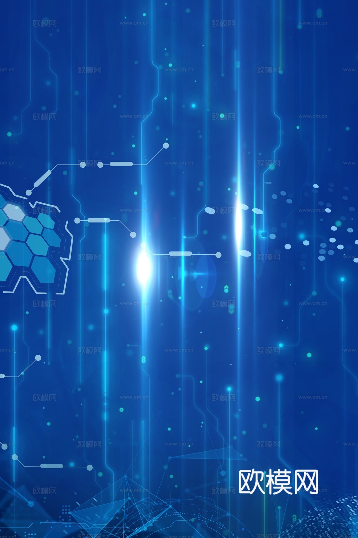 蓝色炫酷光效背景广告48