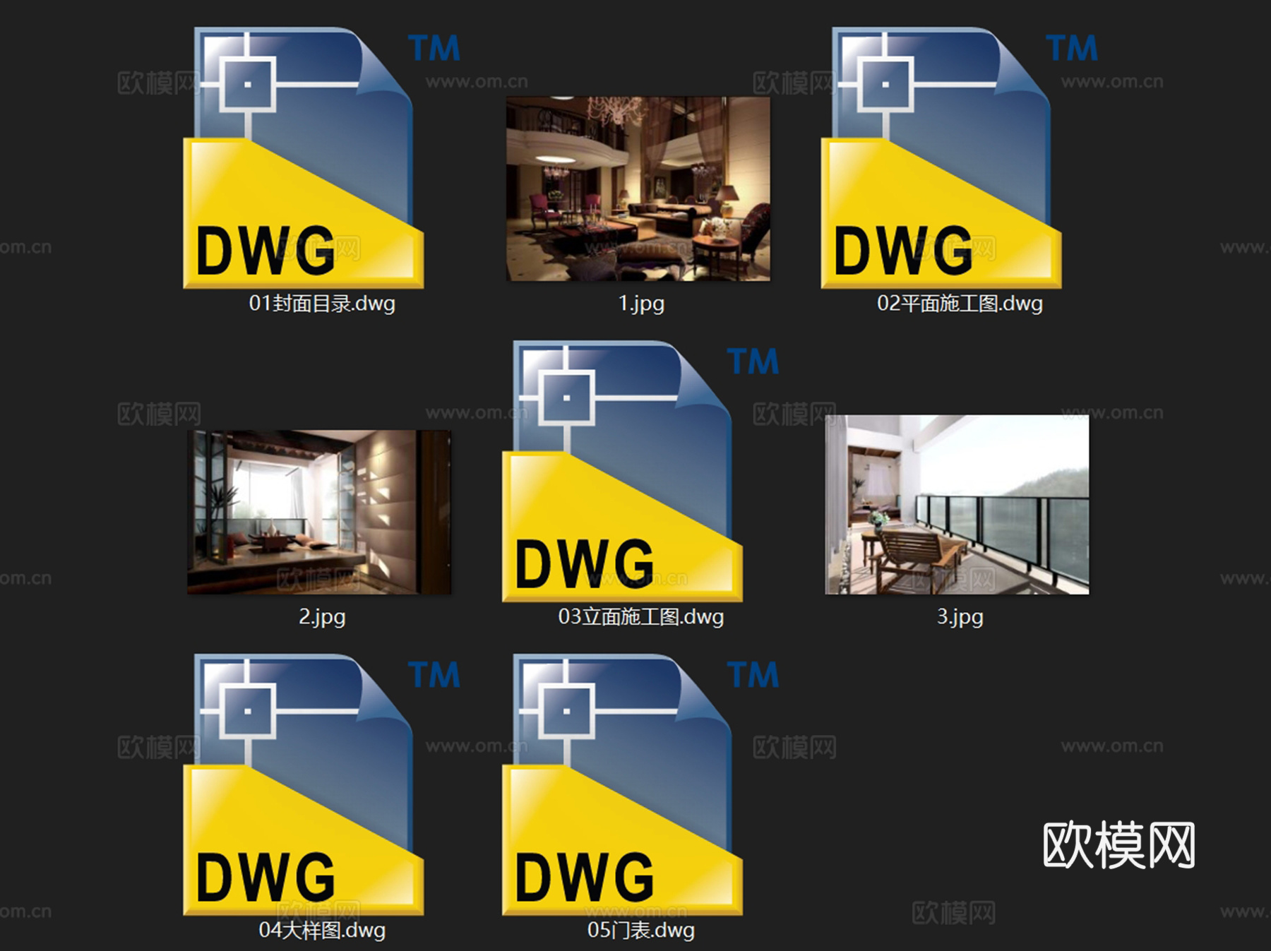 义乌天元滨江国际8层D1户型复式挑空室内家装CAD施工图整套cad施工图