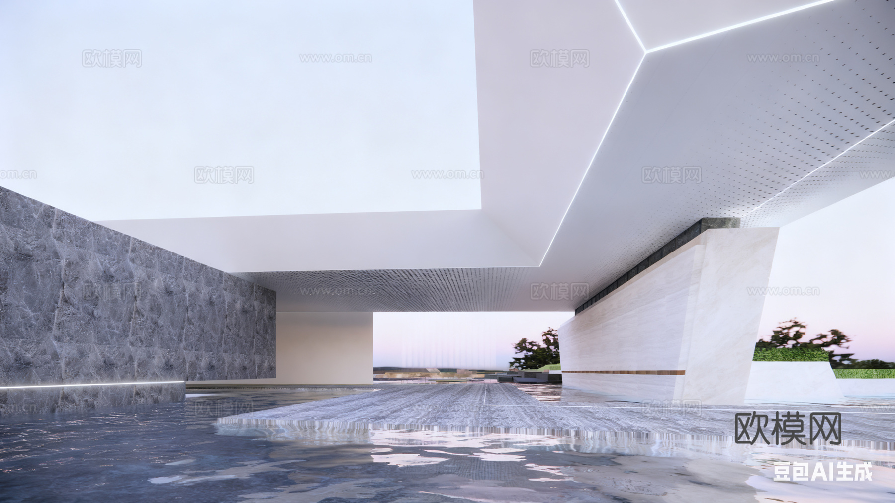 小区大门 小区入口su模型