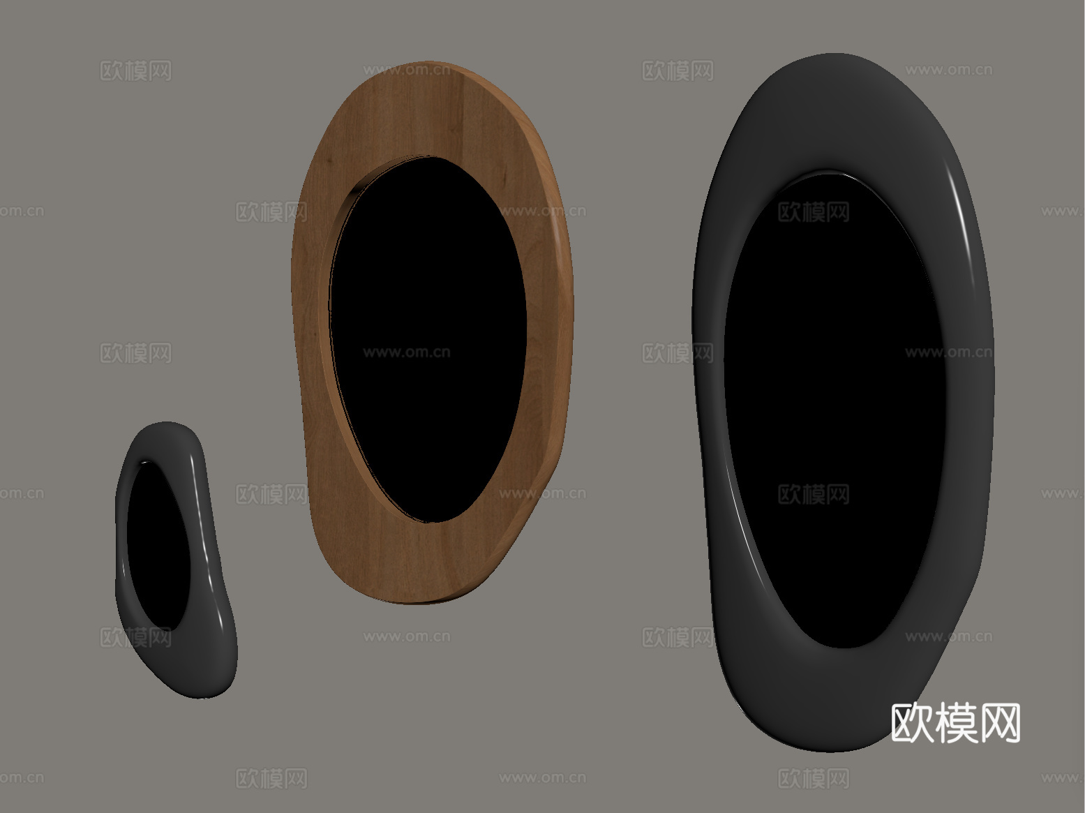 中古风镜子 化妆镜 装饰镜 异形镜su模型