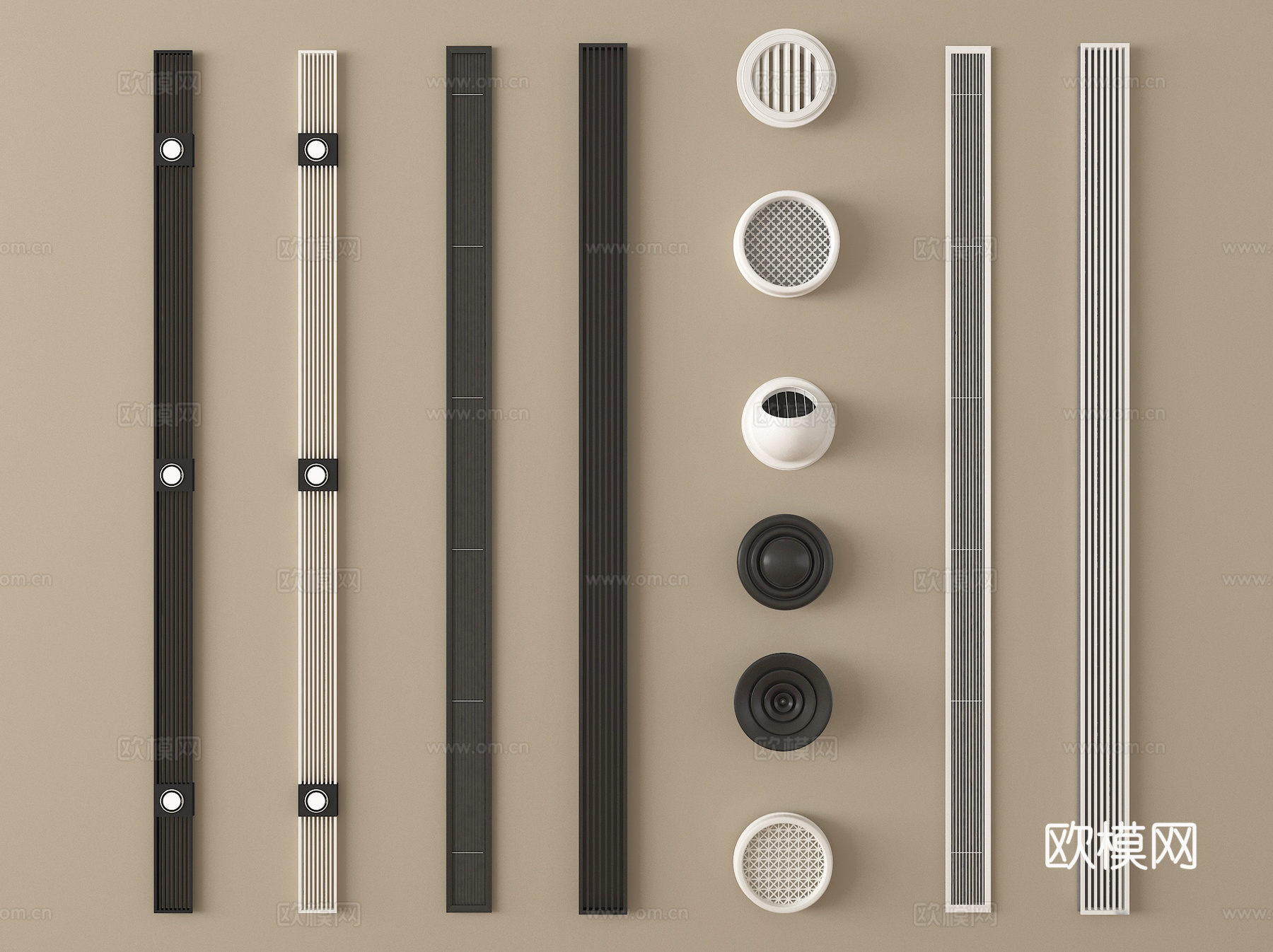 现代中央空调出风口 空调出风口 球型风口su模型