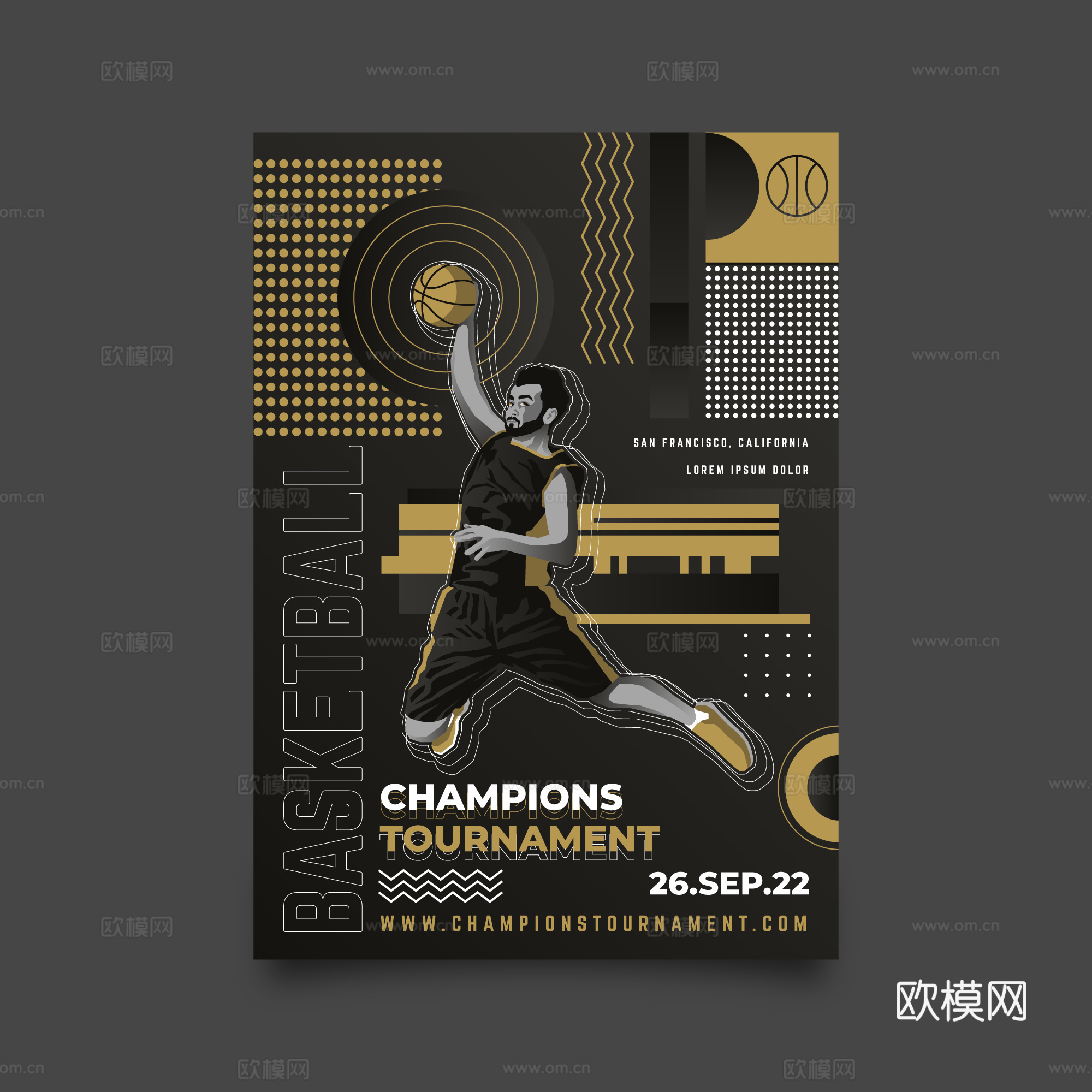 篮球运动创意广告海报29