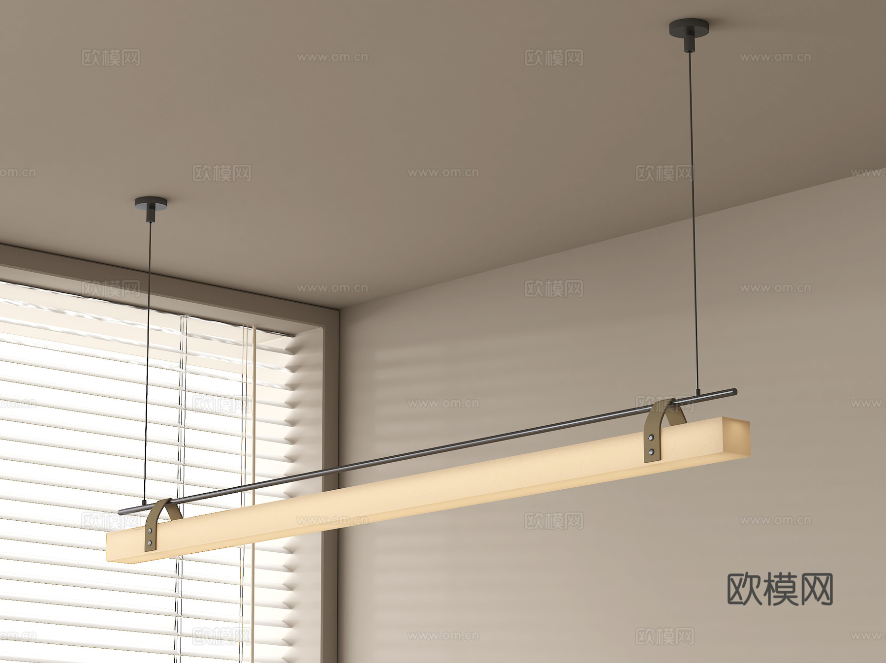 现代吊灯 条形吊灯 一字吊灯 极简餐厅吊灯su模型