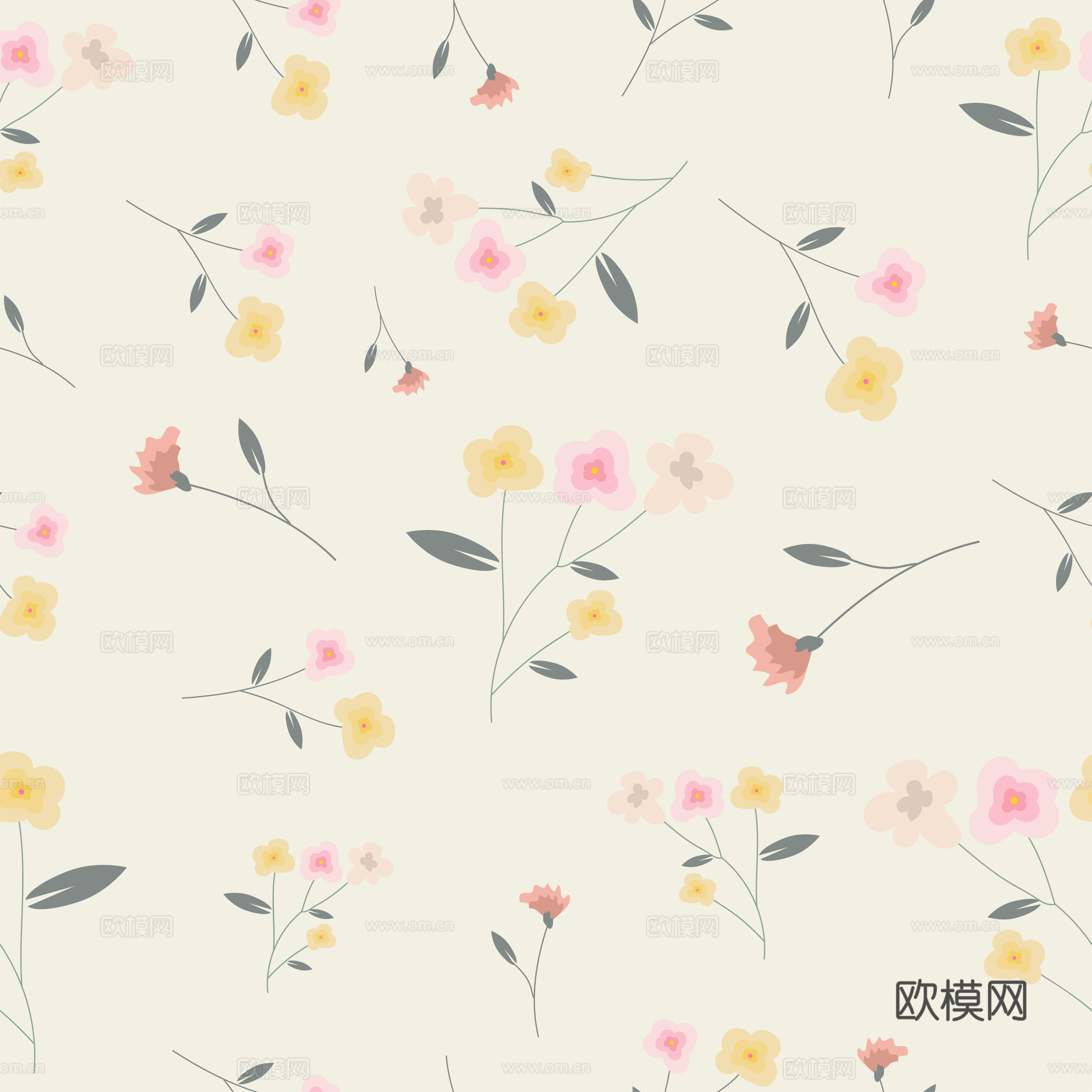 现代植物壁纸墙布