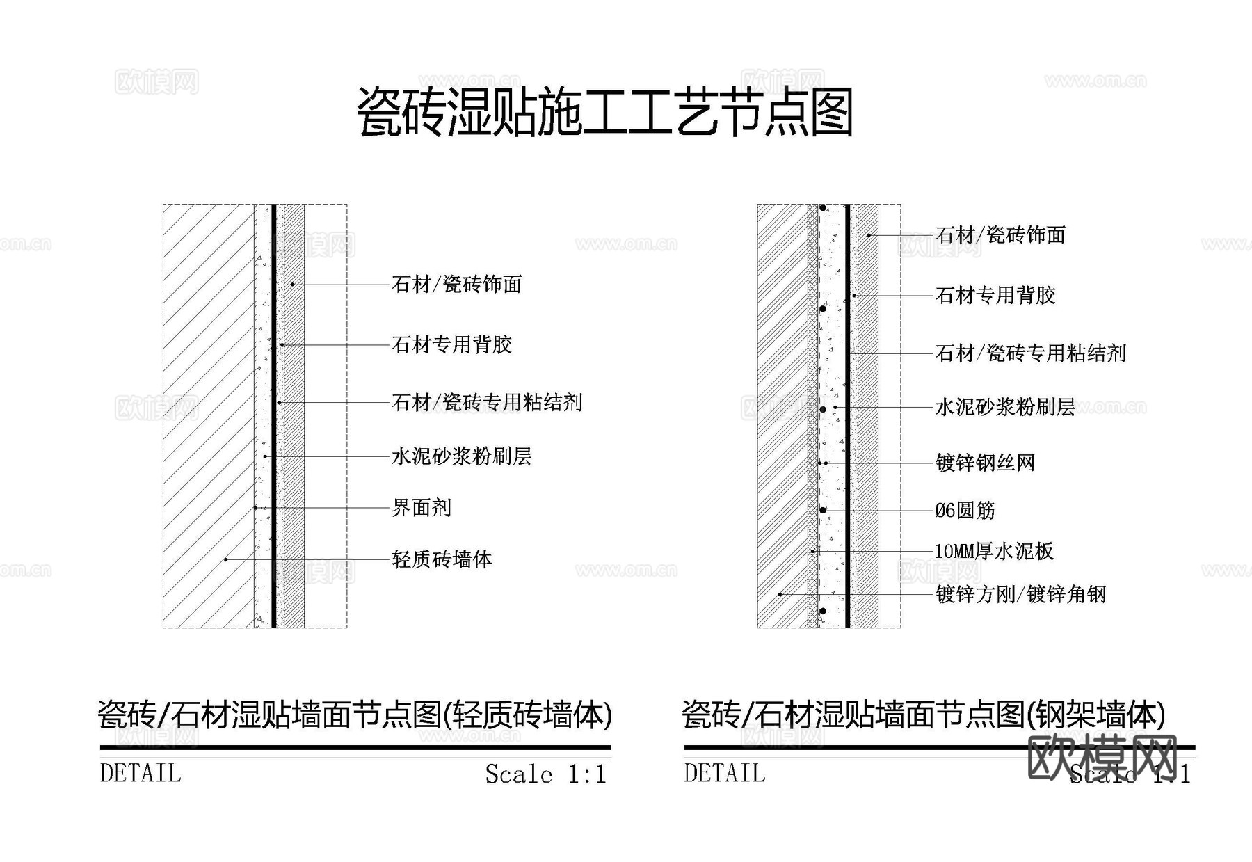 墙面通用做法CADcad施工图