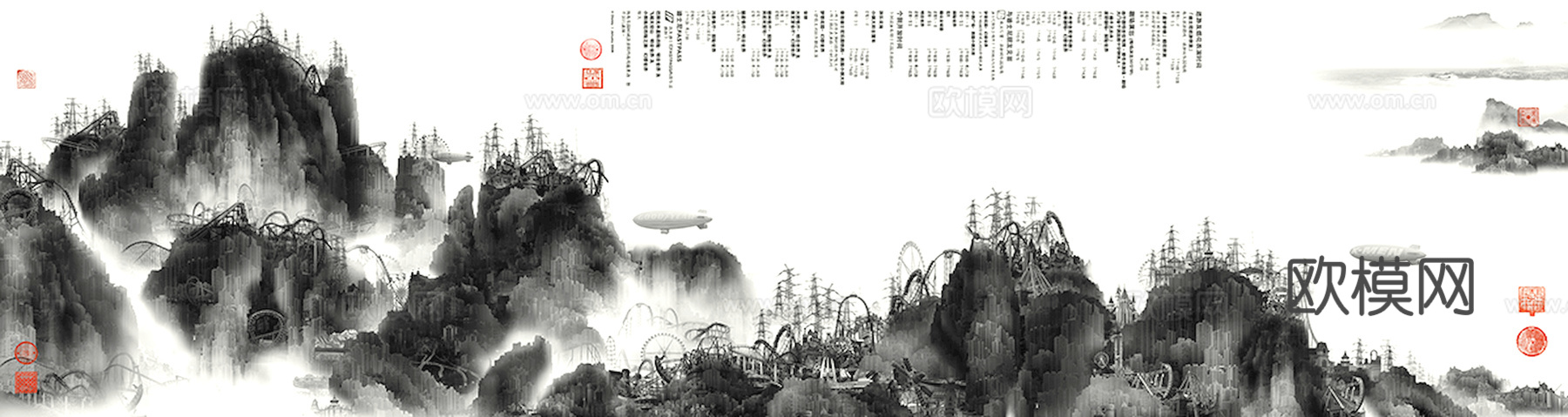中式新中式挂画壁画字画山水花鸟背景墙壁纸装饰画油画下载