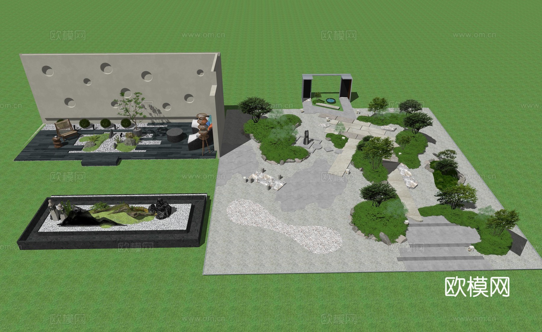 庭院景观su模型