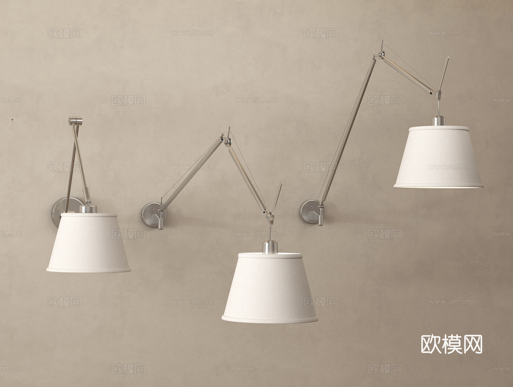 现代壁灯 摇臂灯 金属壁灯su模型