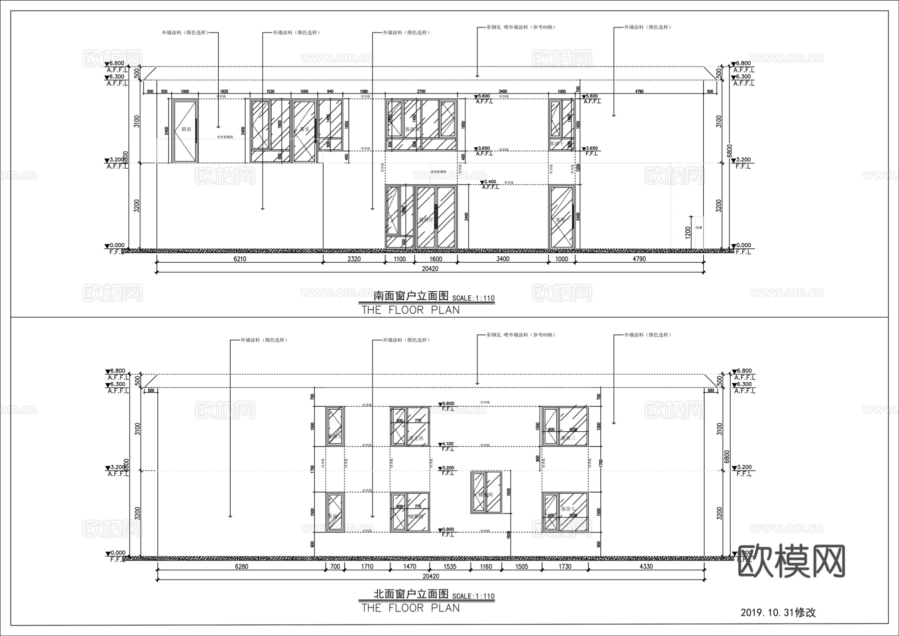 民宿施工图cadcad施工图