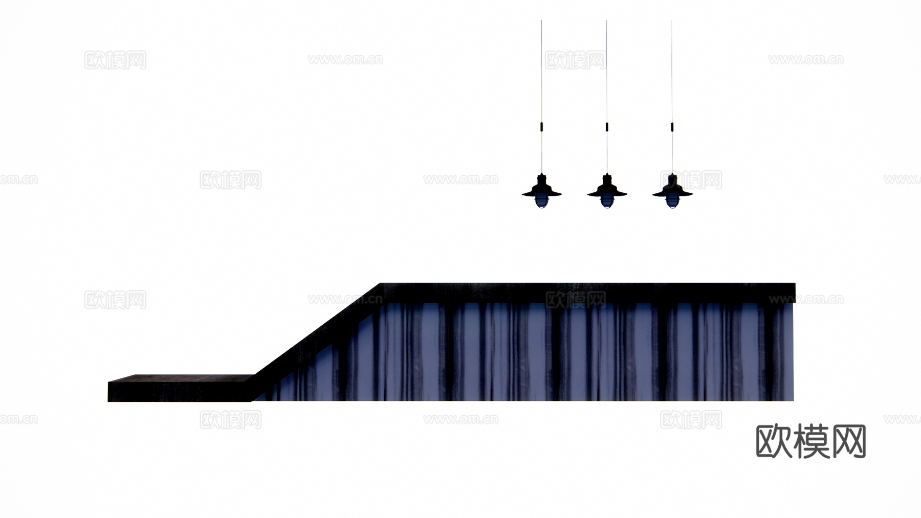 前台 酒店前台 电脑 前台接待 办公室 公司前台su模型