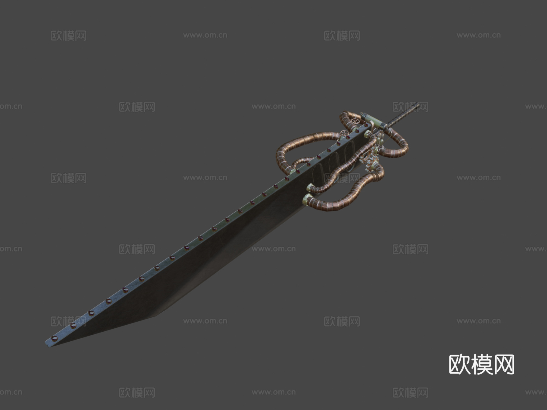 蒸汽朋克破坏剑3d模型下载（渲染图5）