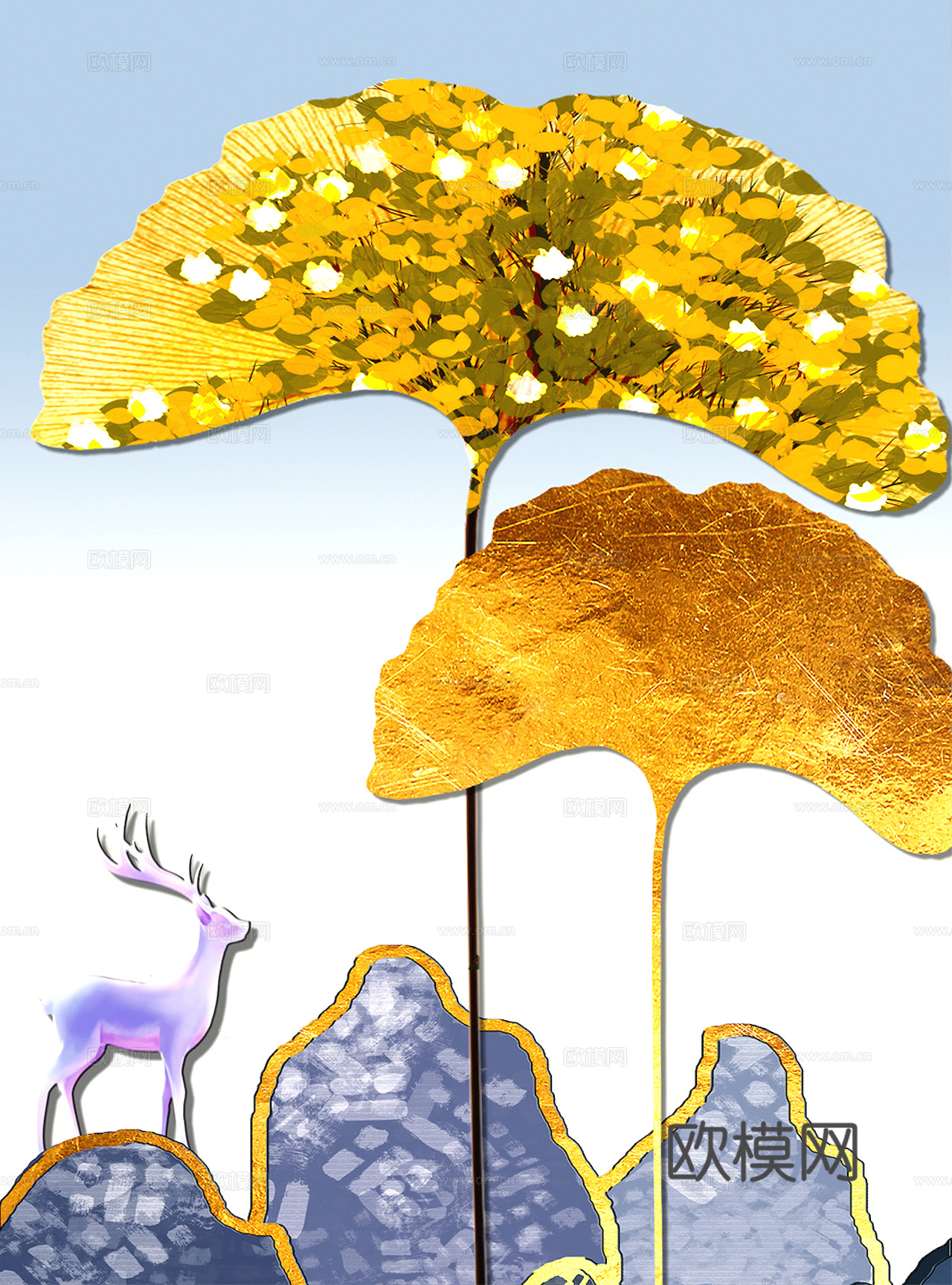 中式新中式挂画壁画字画山水花鸟背景墙壁纸装饰画油画下载