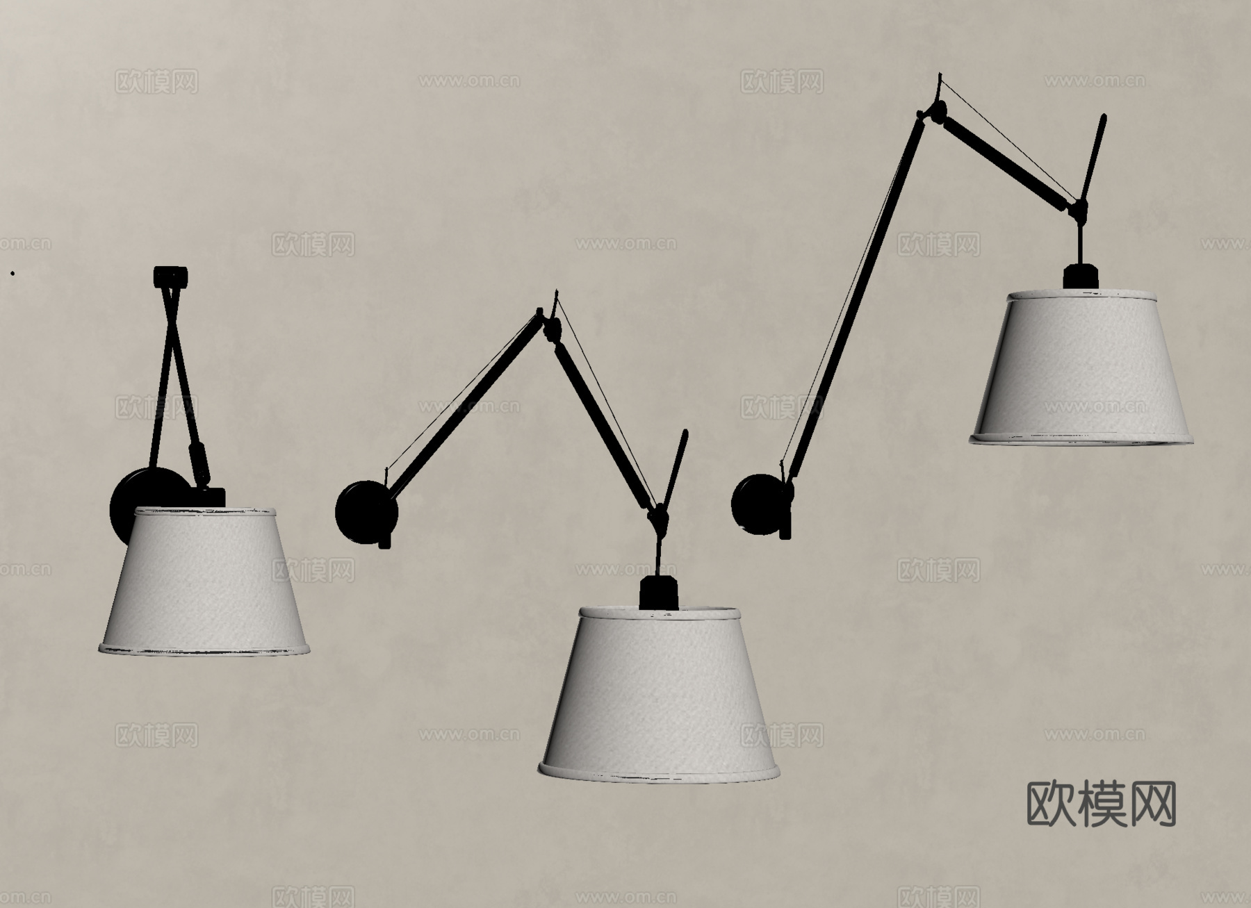 现代壁灯 摇臂灯 金属壁灯su模型