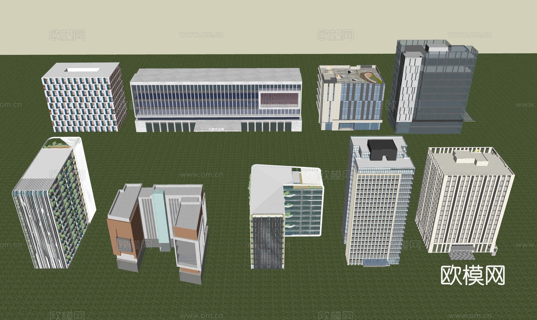 多层办公楼建筑su模型