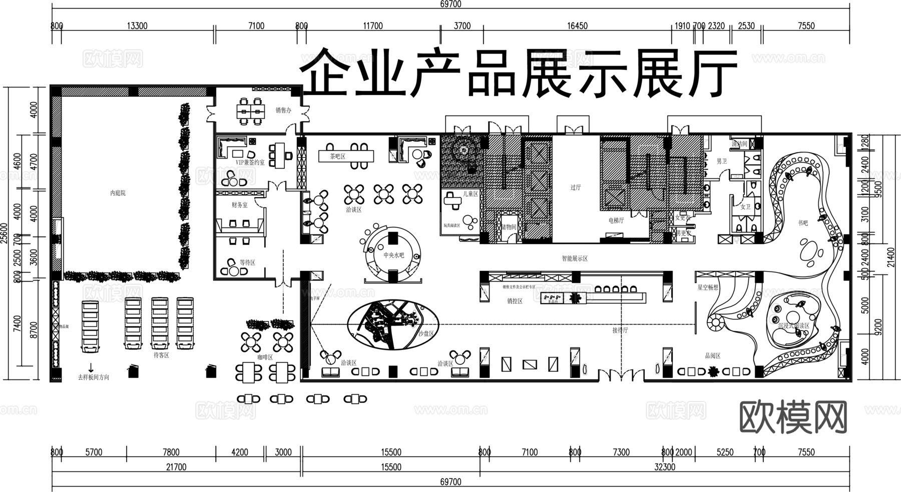 企业产品展厅平面图cadcad施工图