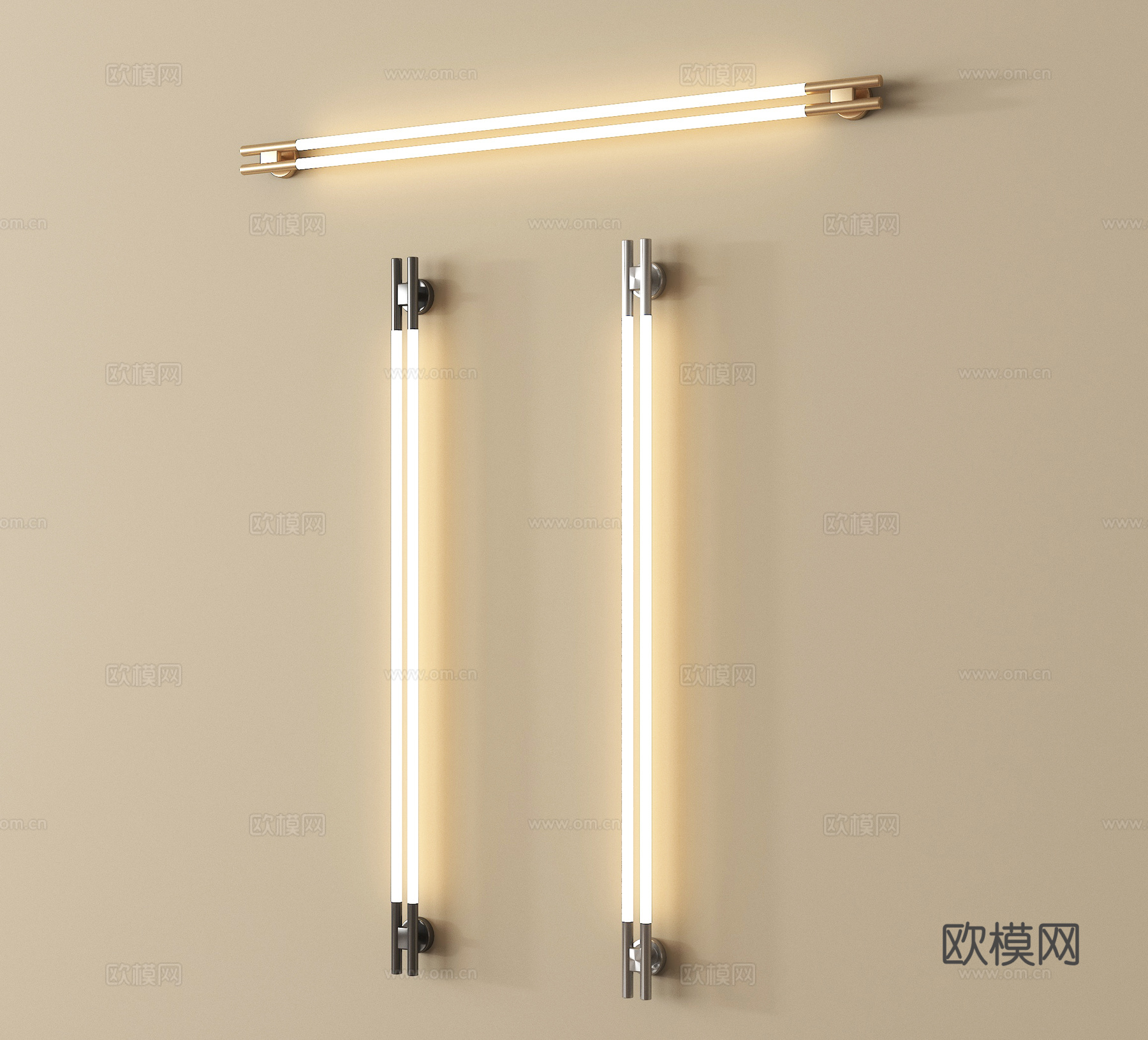 现代金属壁灯 长条壁灯su模型