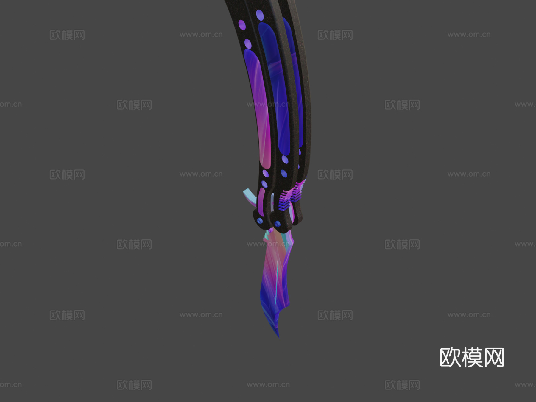 蝴蝶刀精简版3d模型下载（渲染图8）