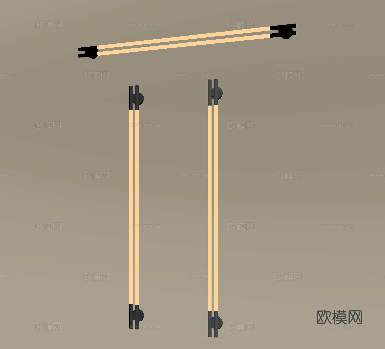 现代金属壁灯 长条壁灯su模型