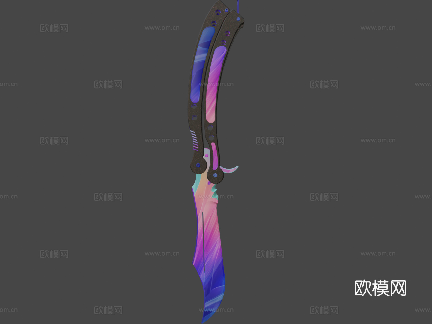 蝴蝶刀精简版3d模型下载（渲染图6）