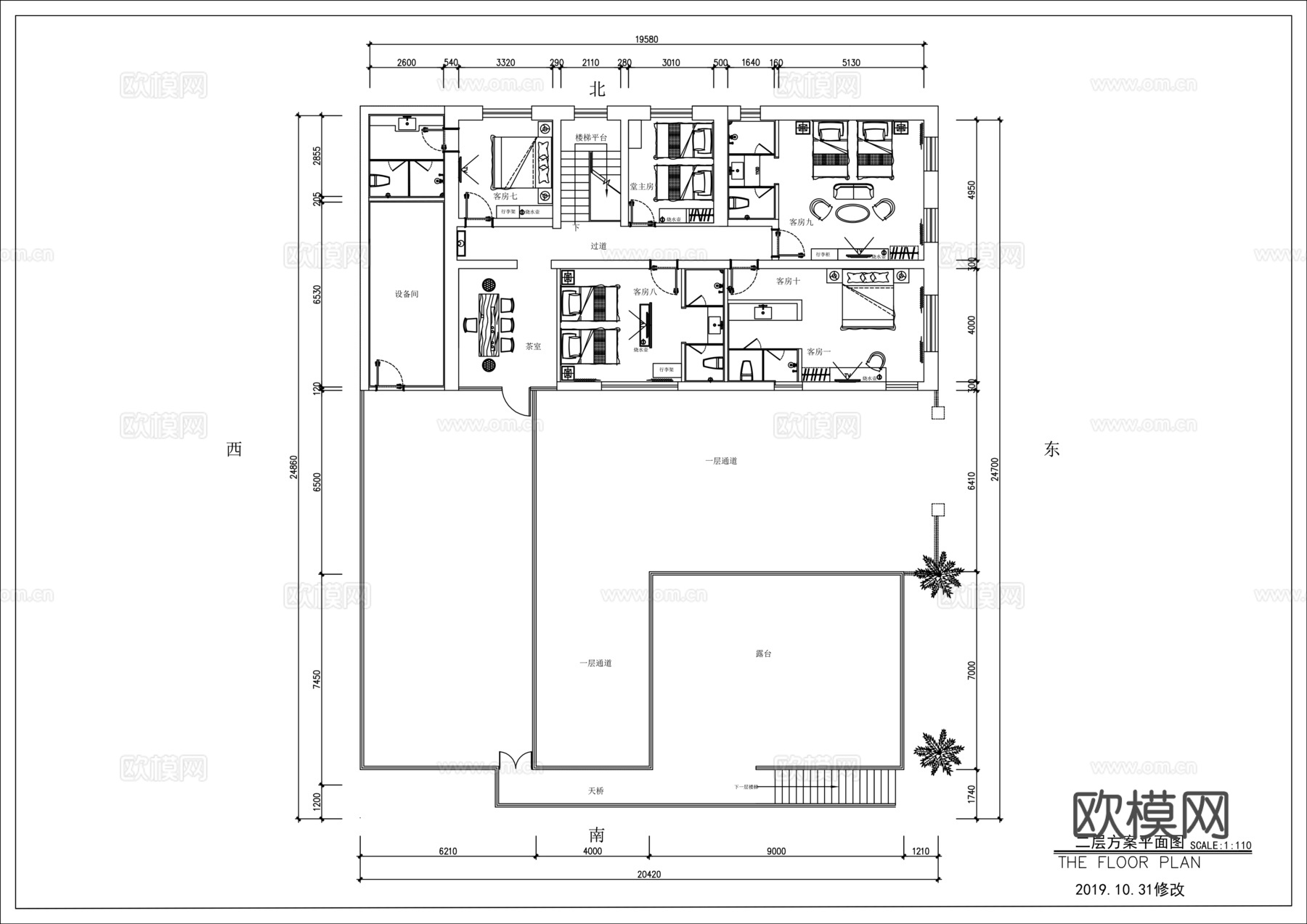 民宿施工图cadcad施工图