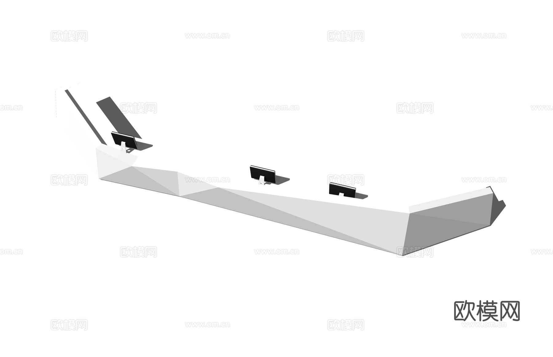 办公 公司前台 办公空间 大厅su模型