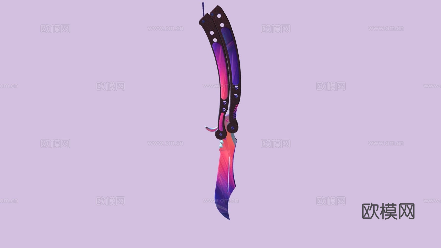 蝴蝶刀精简版3d模型下载（渲染图1）