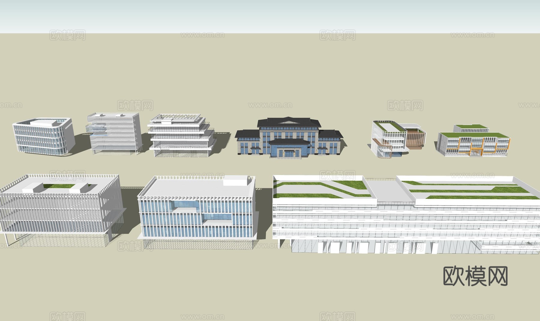 多层办公楼建筑su模型