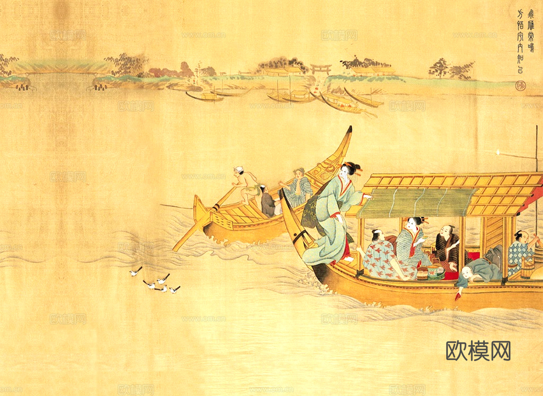 中式新中式挂画壁画字画山水花鸟背景墙壁纸装饰画油画下载