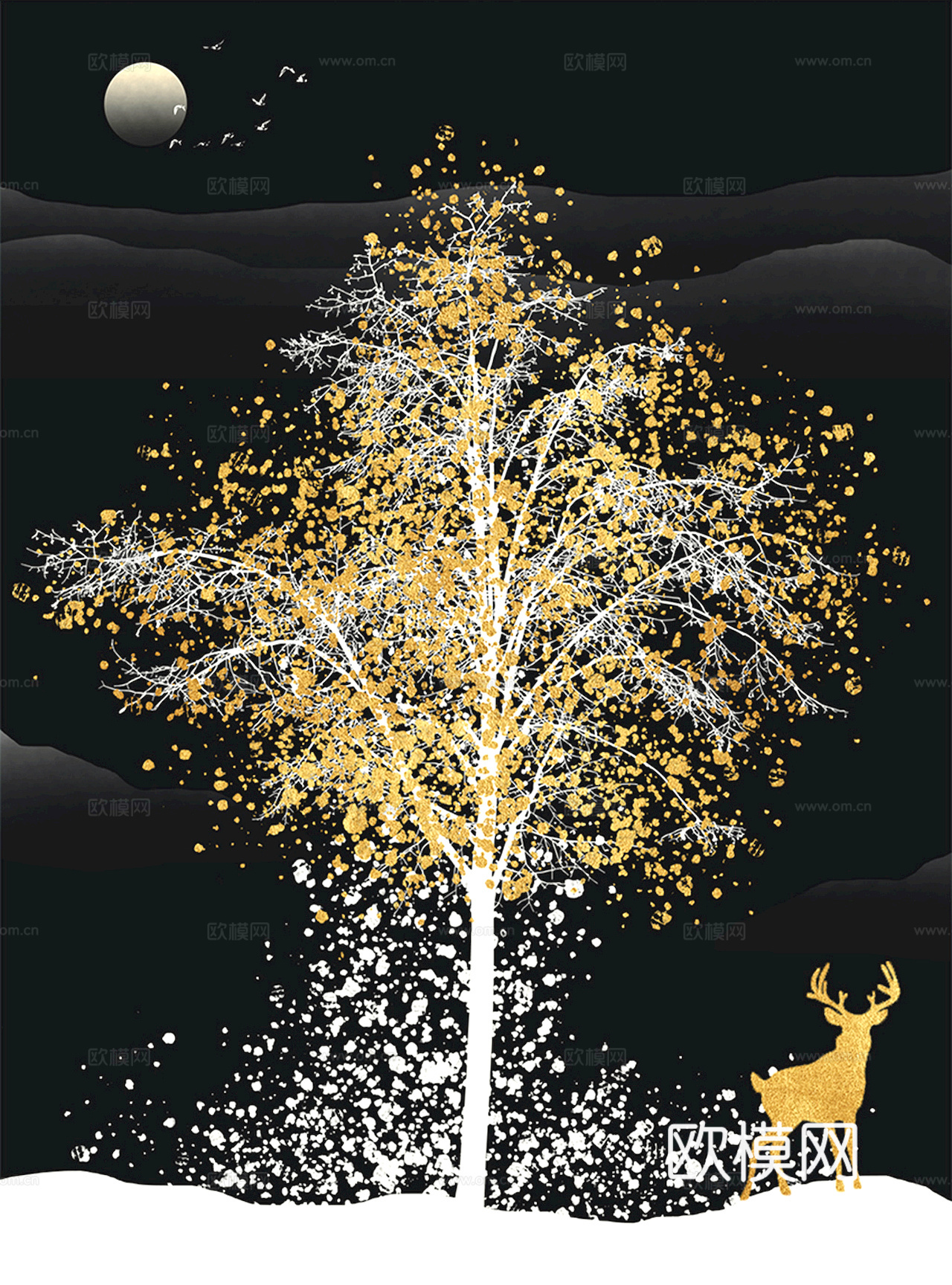 中式新中式挂画壁画字画山水花鸟背景墙壁纸装饰画油画下载