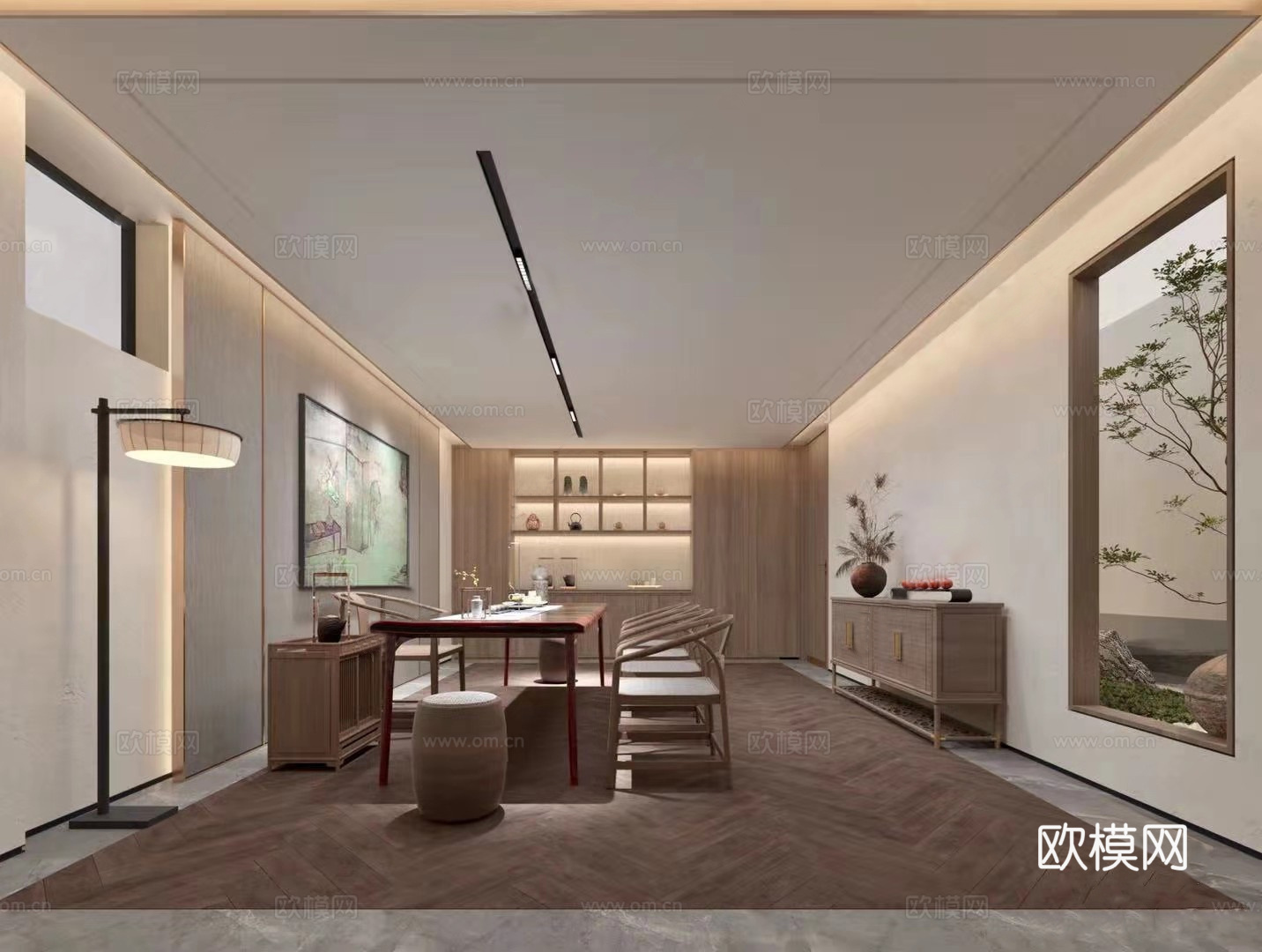 茶楼会所 最新全套施工图 效果图合集cad施工图