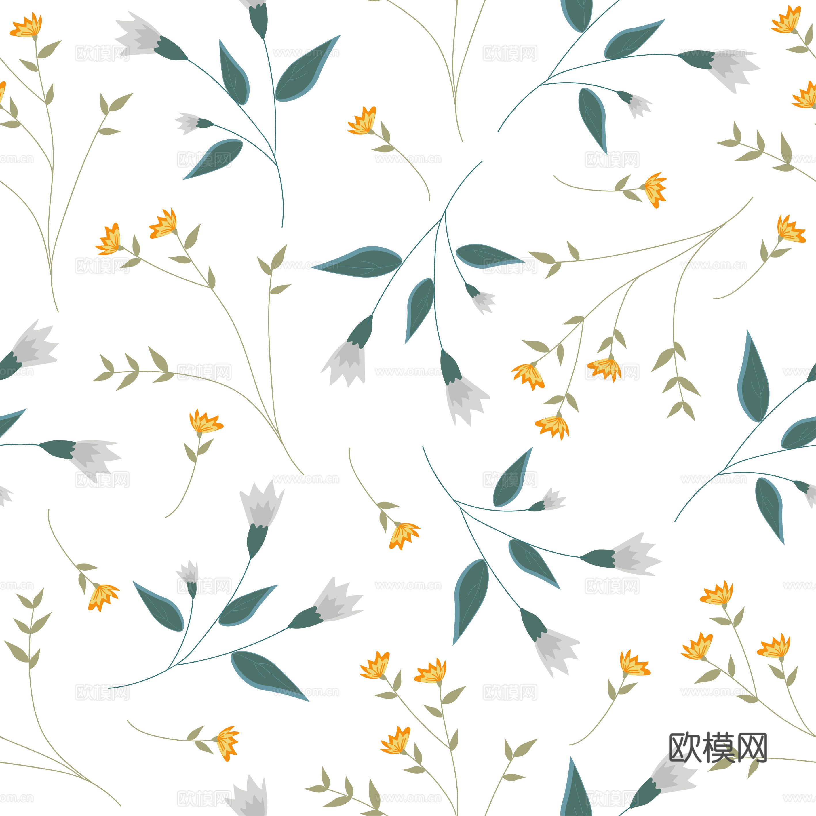 现代植物壁纸墙布