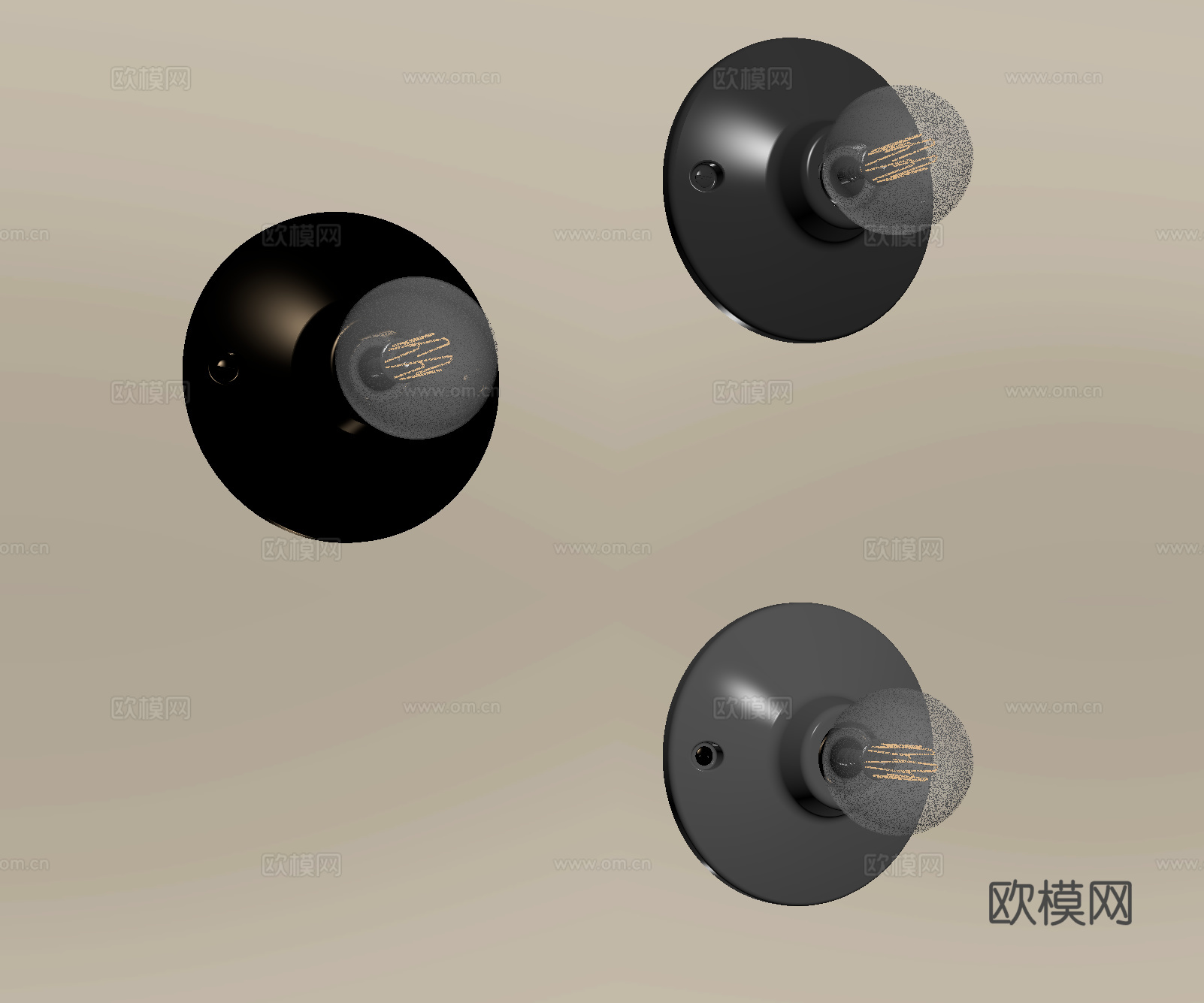 中古风壁灯 灯泡 白炽灯su模型