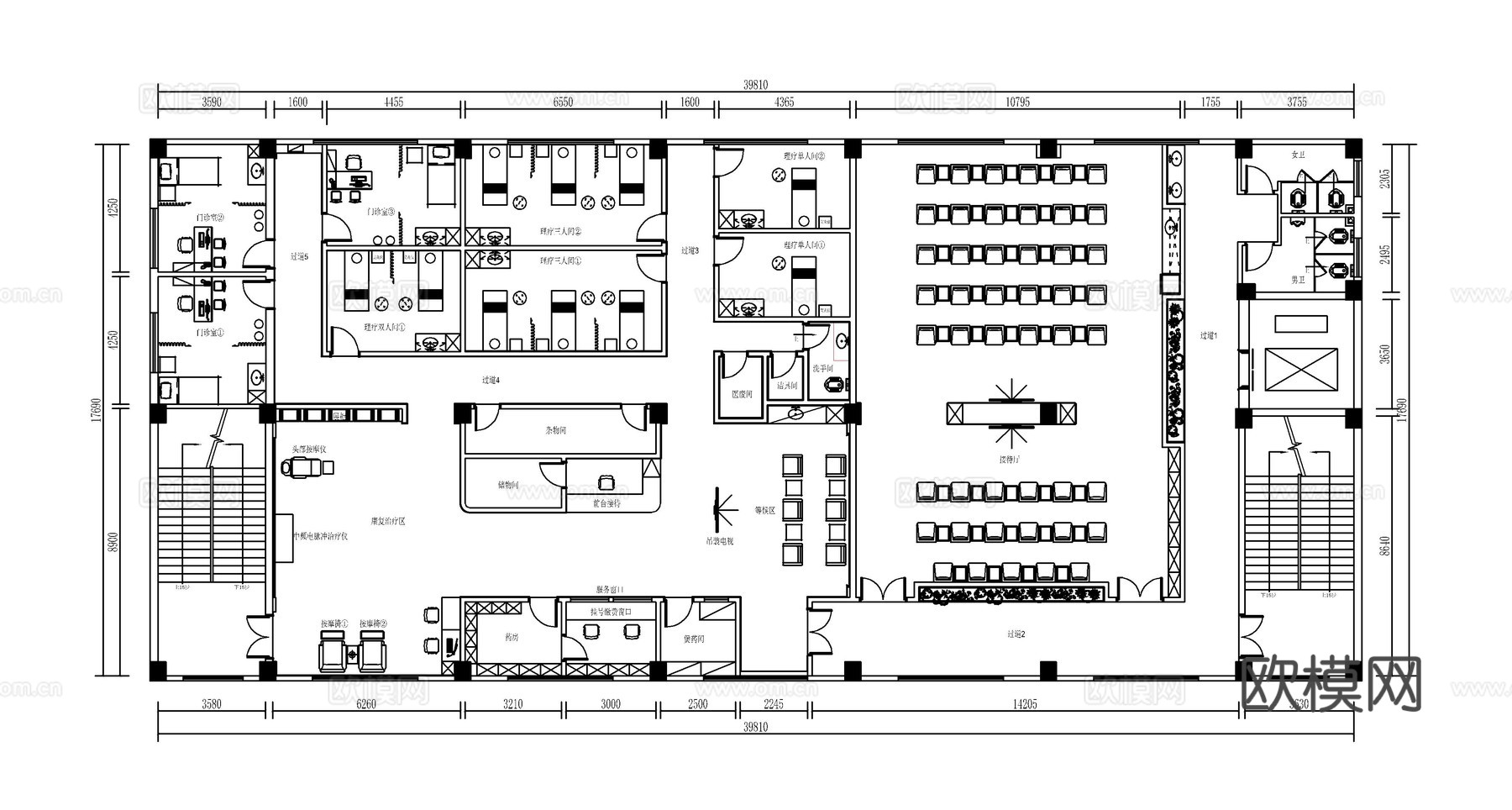 中医馆 最新平面施工图合集cad施工图