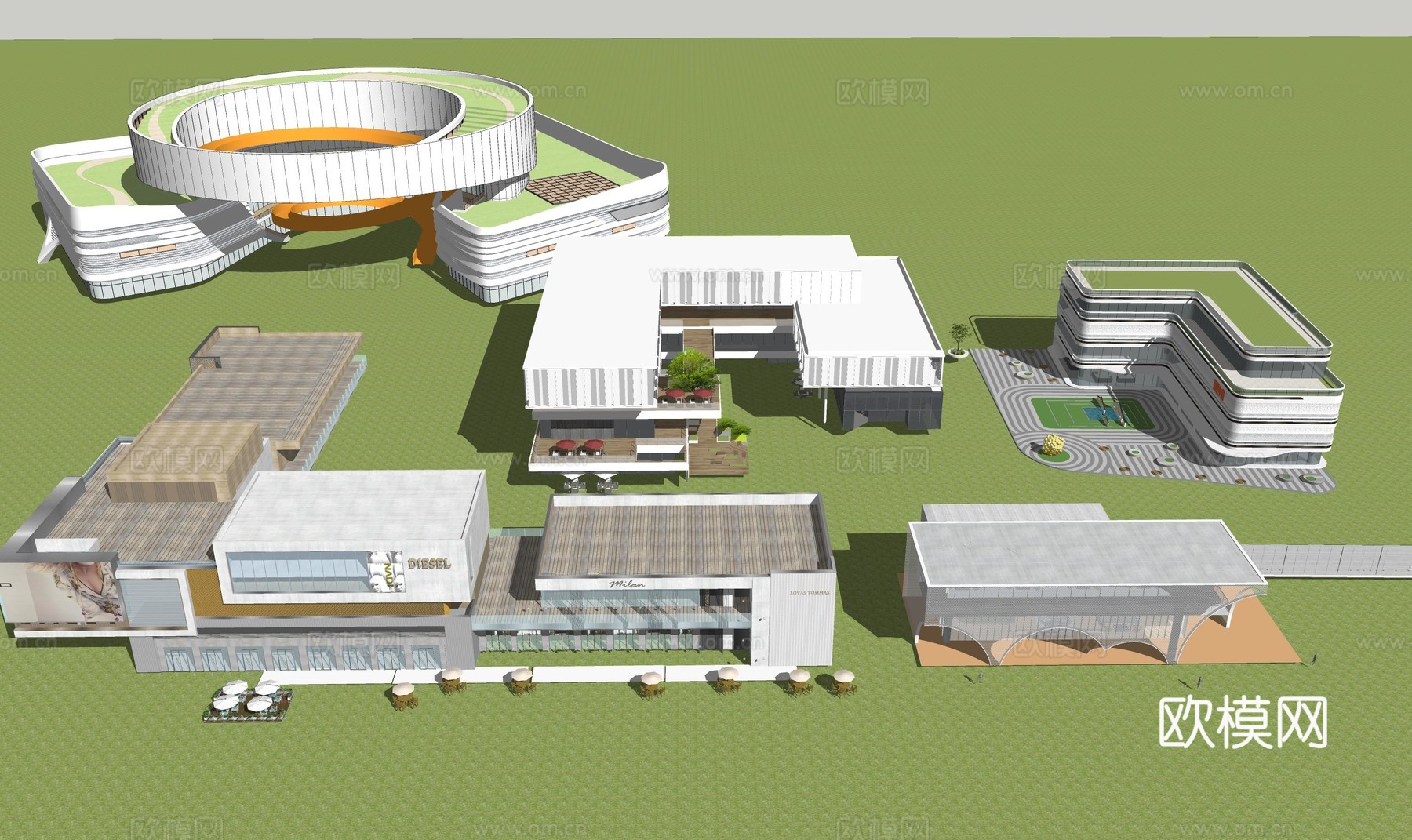 邻里中心建筑su模型