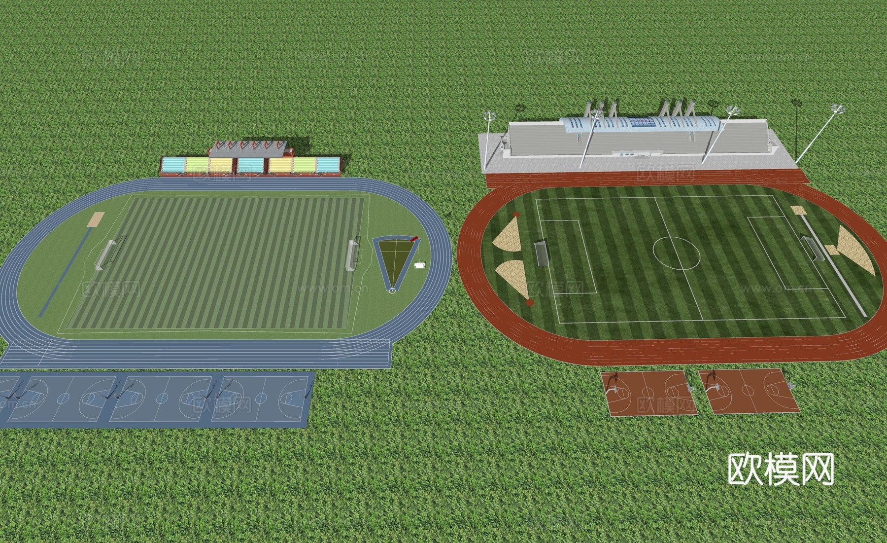 体育场看台su模型