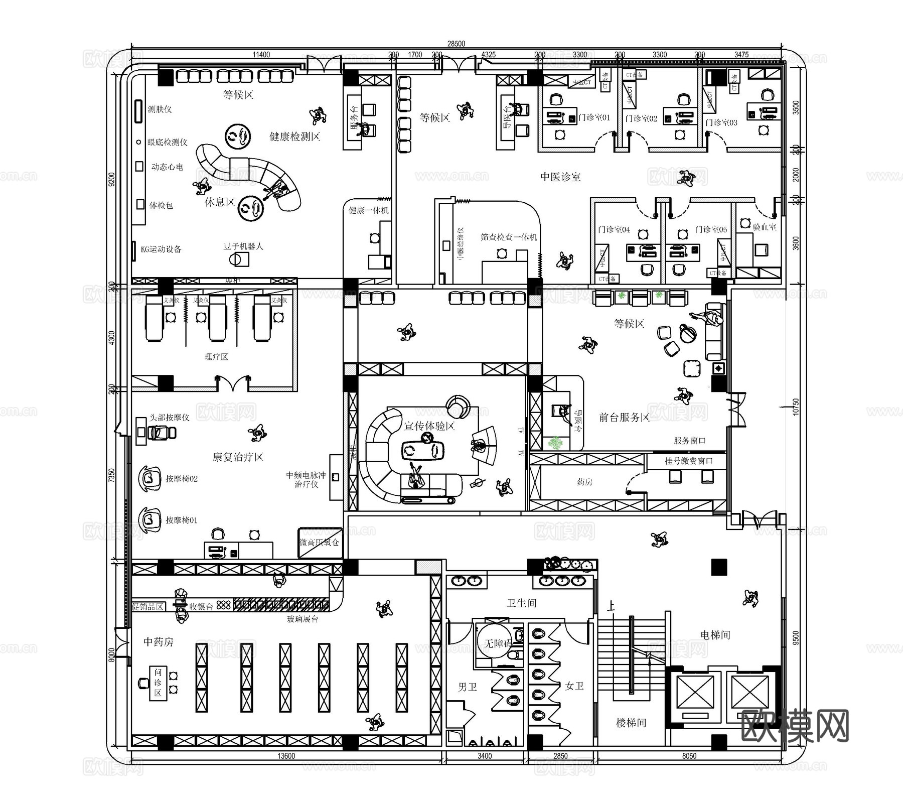 中医馆 最新平面施工图合集cad施工图