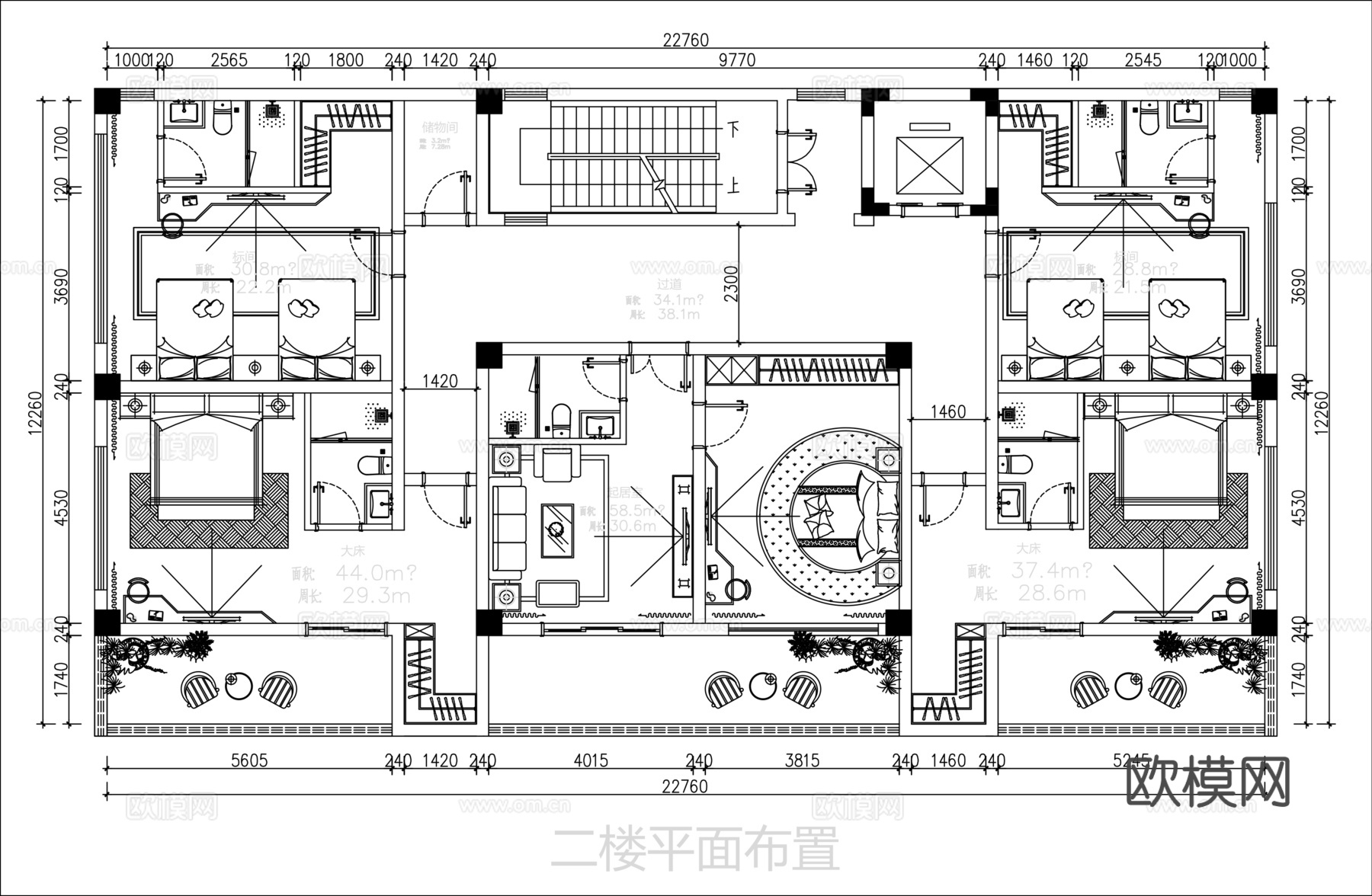 整套民宿平面图cadcad施工图