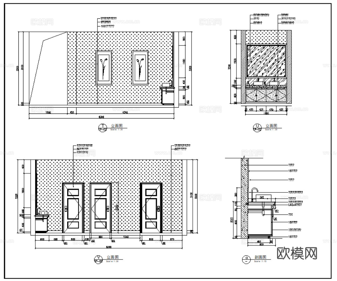 10套现代售楼处室内施工图效果图最新整理合集cad施工图