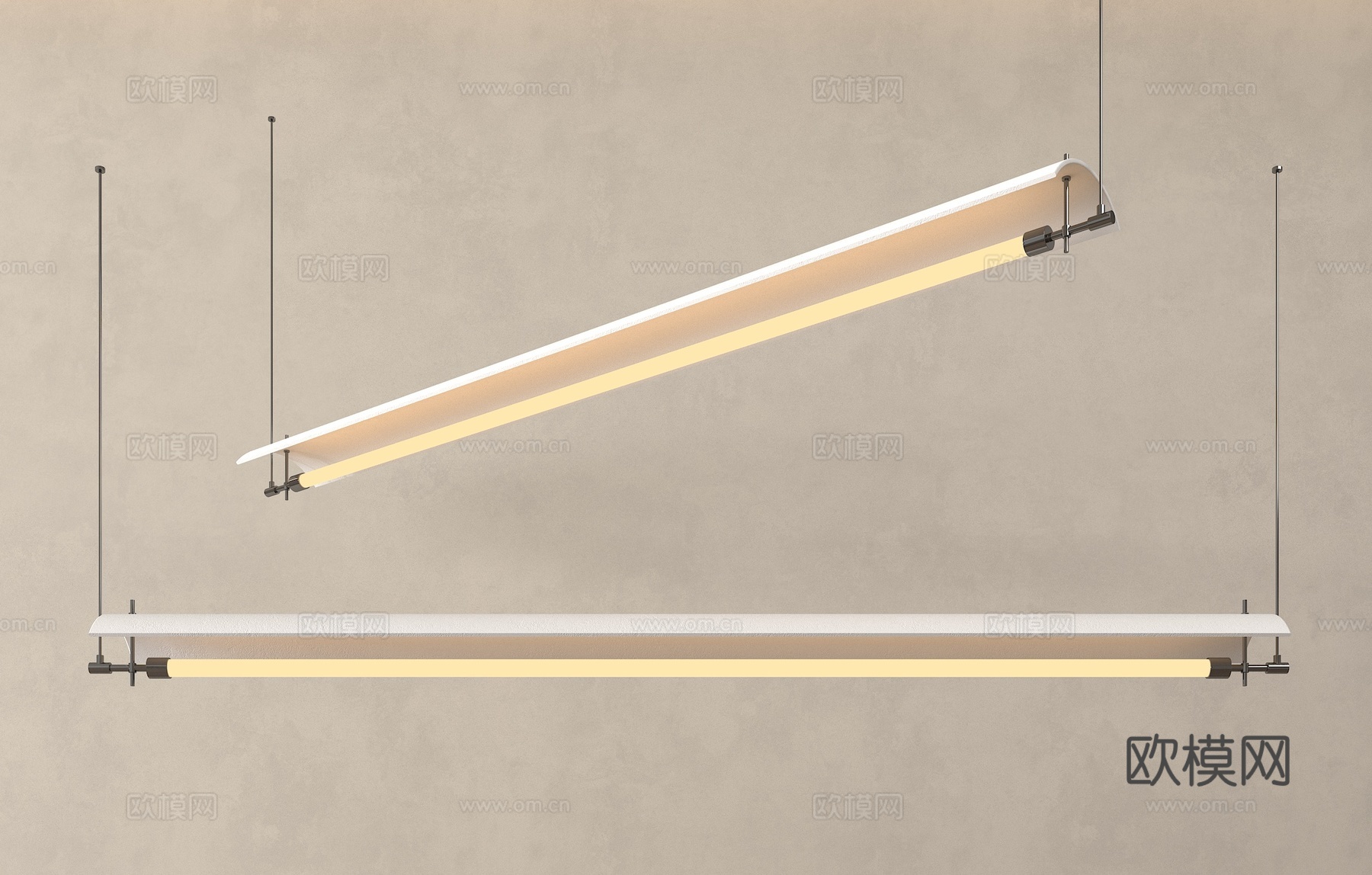 现代长条吊灯 简约吊灯su模型