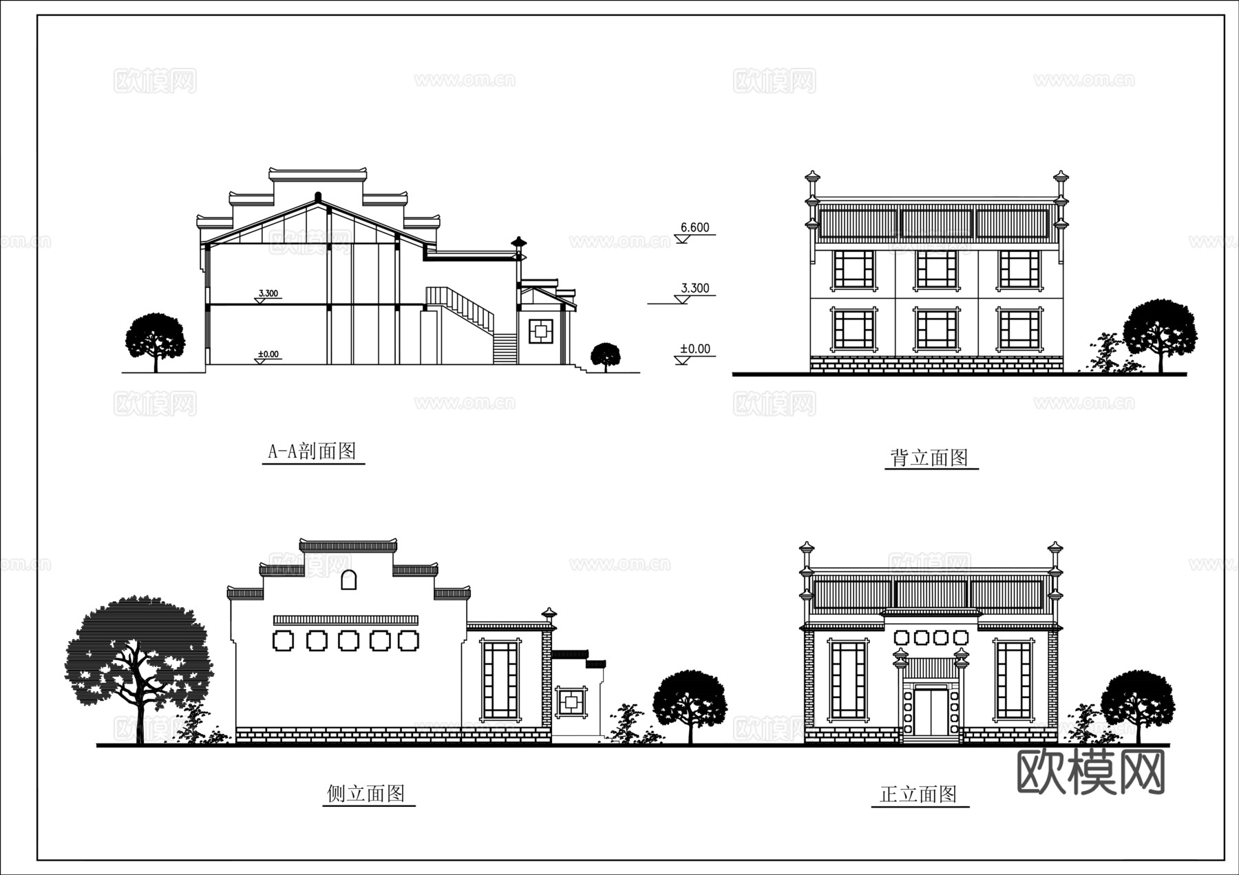 整套民宿施工图cadcad施工图