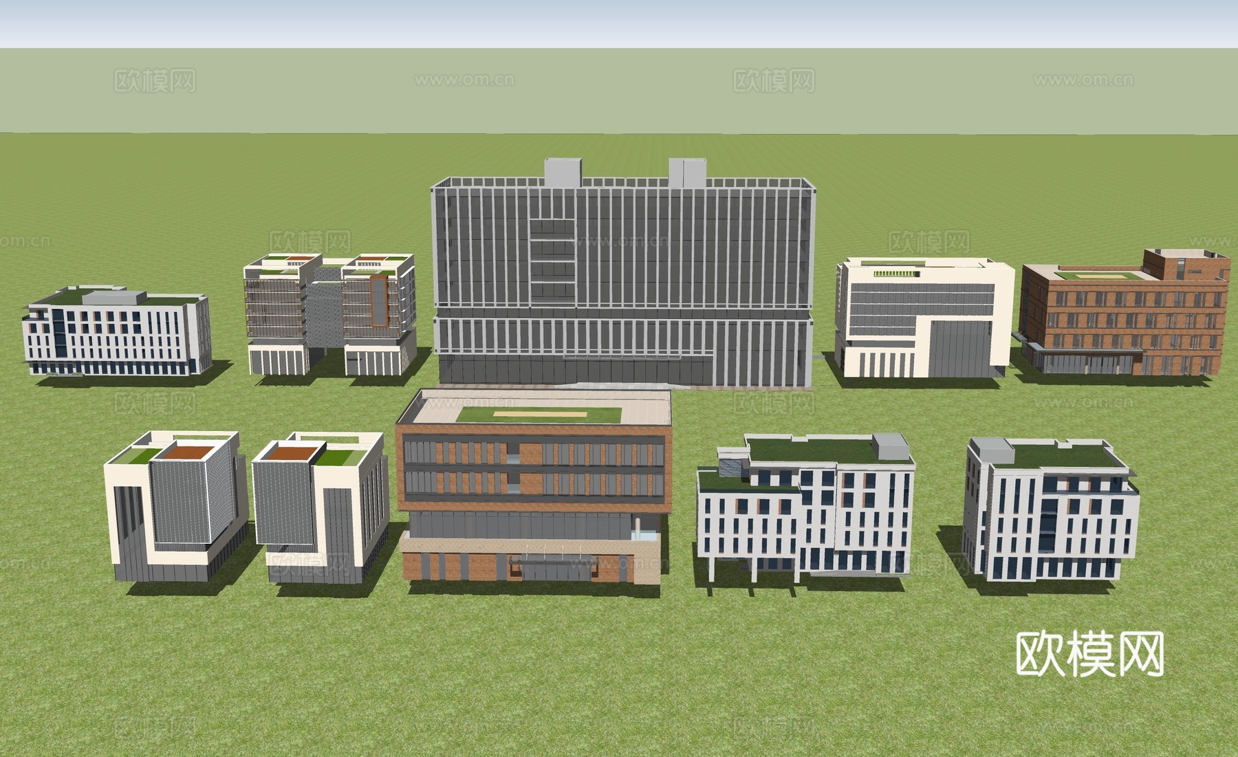 多层办公楼建筑su模型