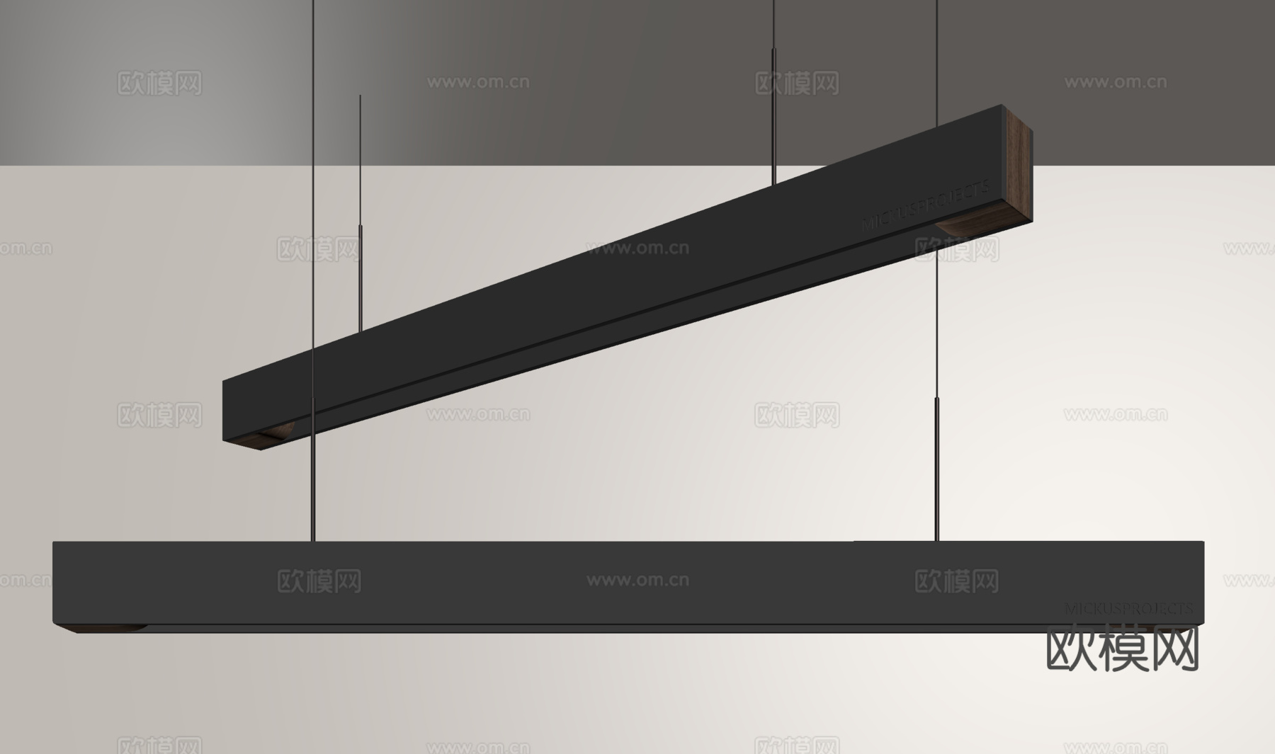 现代一字型吊灯 金属吊灯  条形吊灯su模型