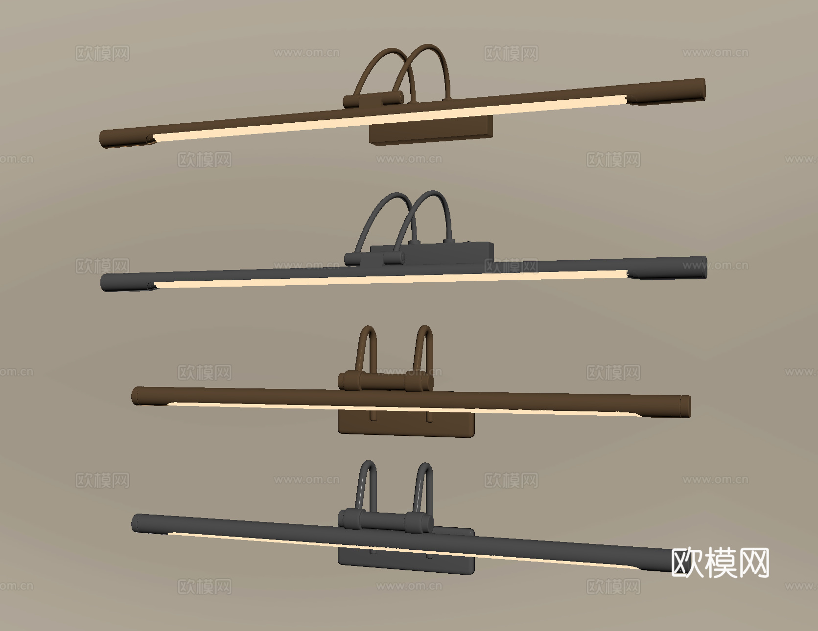 现代壁灯 镜前灯 条形壁灯 长条壁灯 金属壁灯su模型