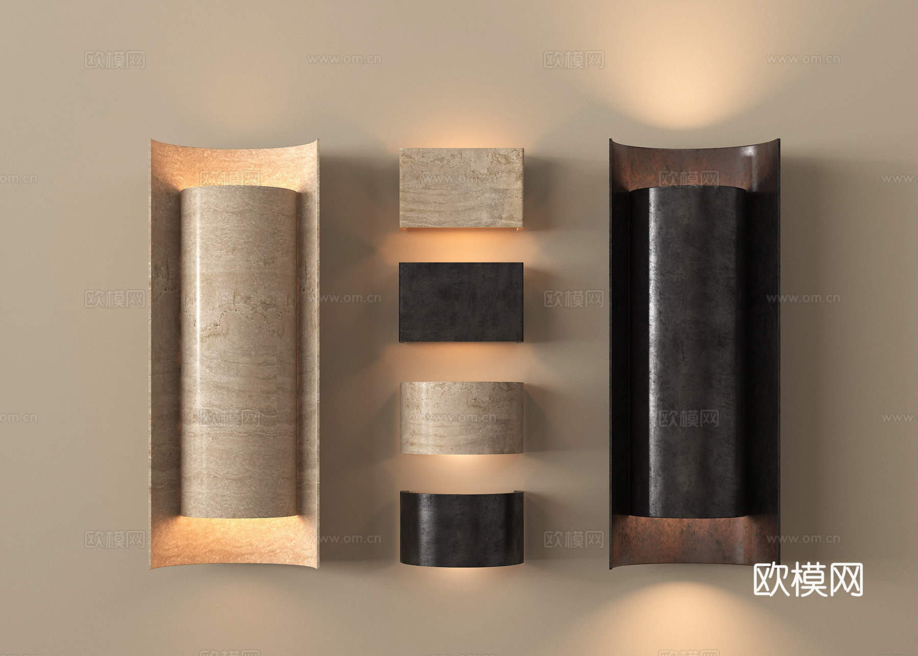 中古风金属壁灯 长条壁灯 床头壁灯 复古壁灯 走廊壁灯su模型